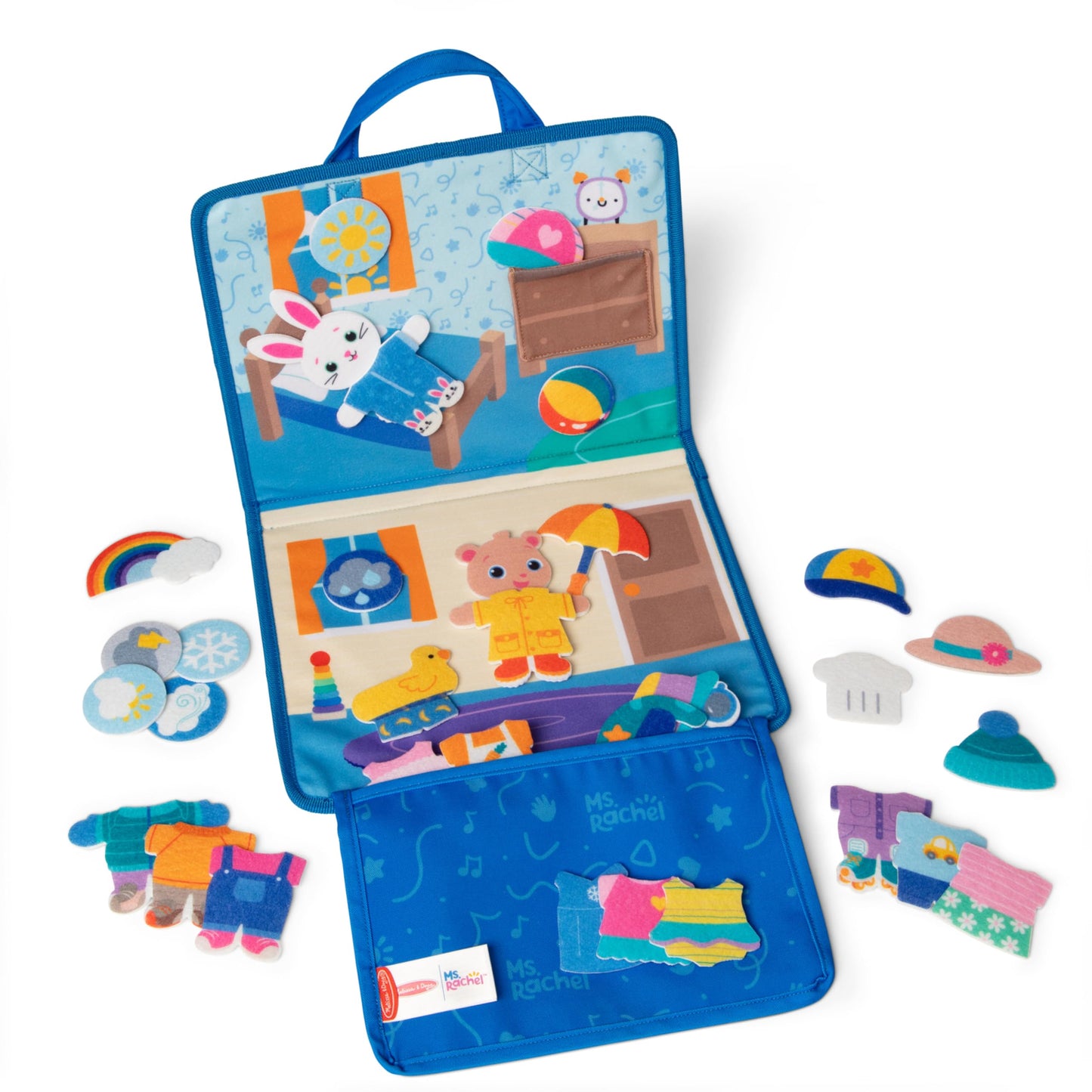 Melissa & Doug® Ms. Rachel™ What to Wear Felt Activity Board Take-Along Preschool Learning Toy for Boys and Girls - FSC Certified
