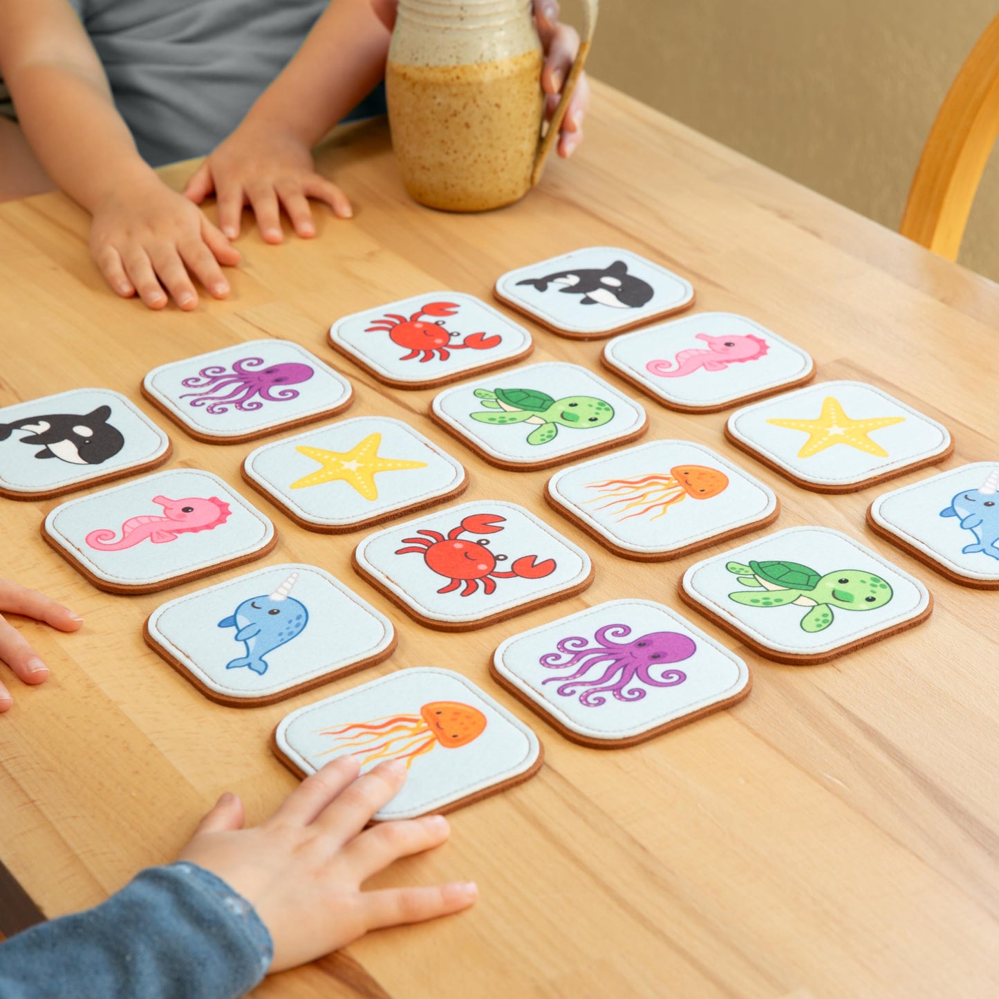 Felt Sea Creature Matching Game for Toddlers – Ocean Memory Game & Flash Cards – Soft and Safe for Ages 1+ – Montessori Preschool Learning Activity – Educational Sea Creature Toy for Girls & Boys