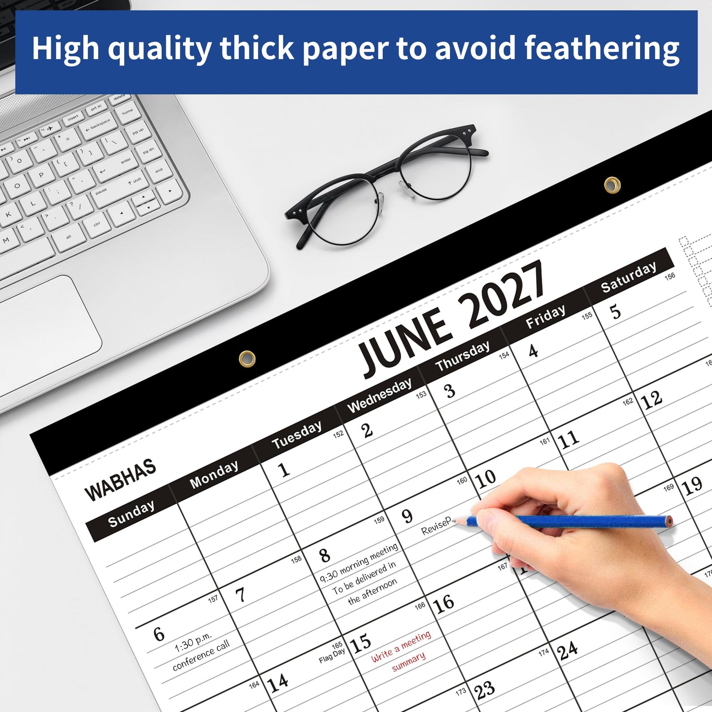 Desk Calendar 2026,January 2026 to June 2027,2026 Desk Calendar with to-do list,Calendar 2026-2027-18 Months,2026 Calendar 17" x 12" for Home or Office.
