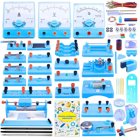MATIFANER Physics Labs Basic Electricity Discovery Circuit and Magnetism Experiment kit for High School Students, STEM Kits for Learning Starter Electromagnetism Elementary Electronics