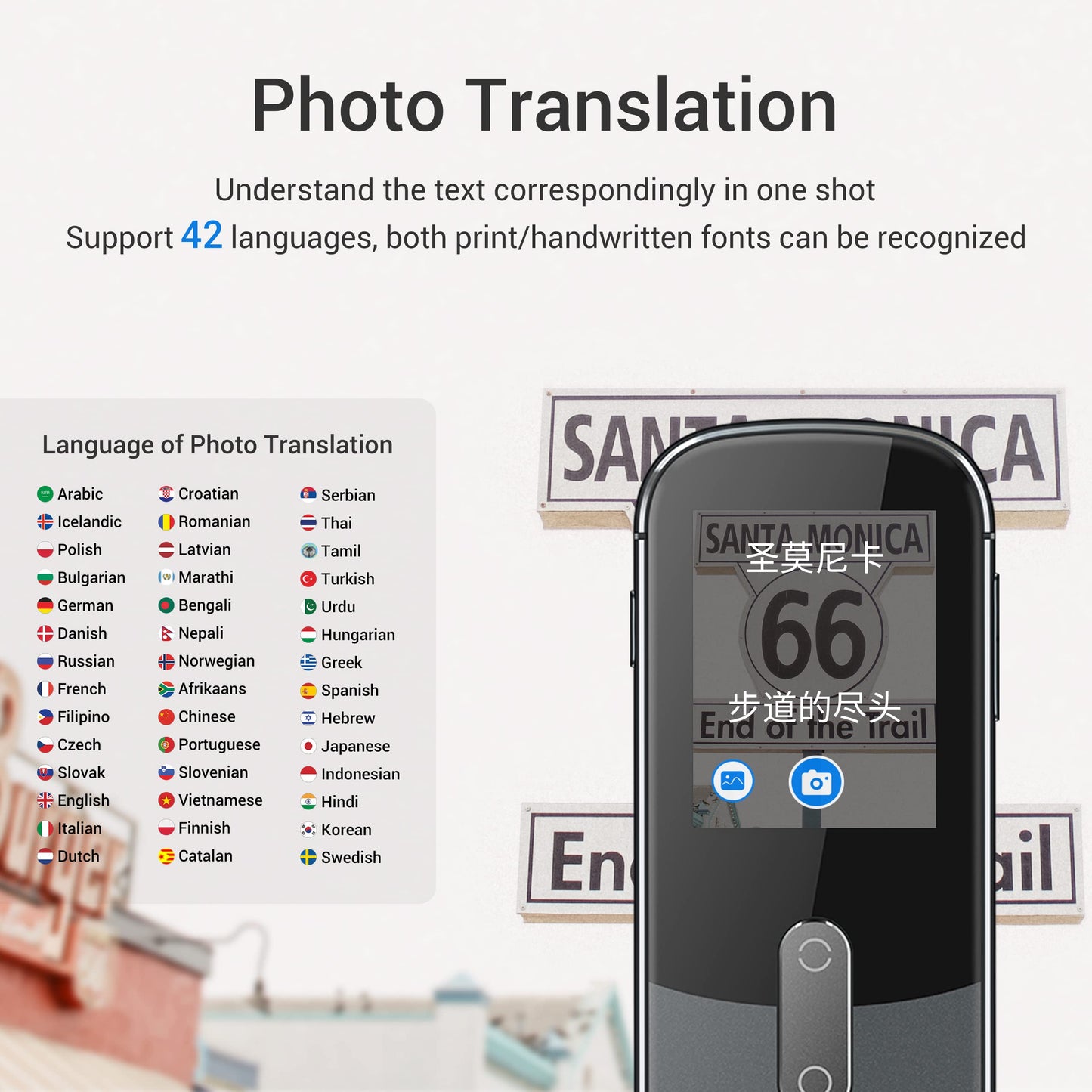 Wooask Language Translator Device W09 Real-time Two Way Voice Translation in 144 Languages and Accents for Learning Travel Business