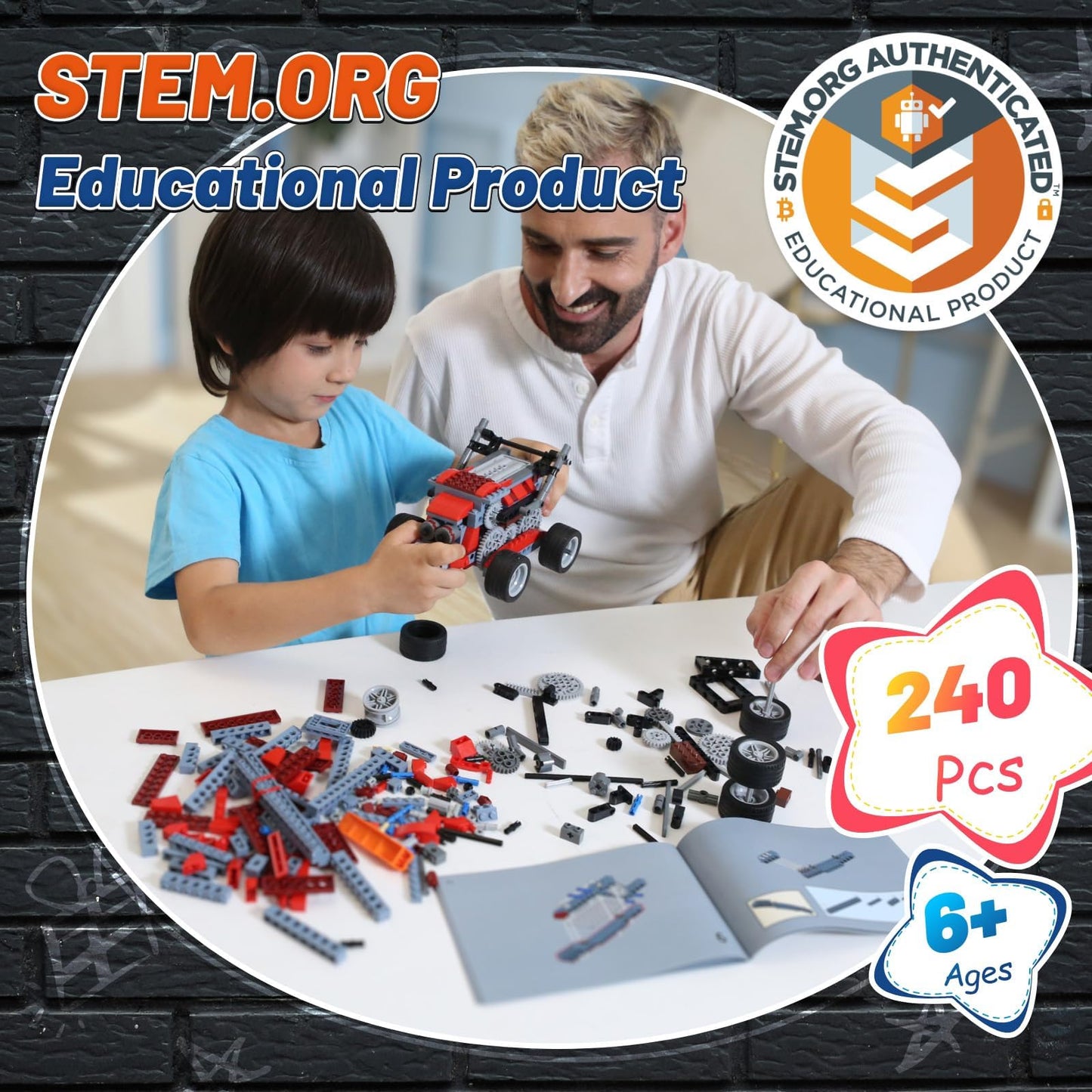 Apitor Robot B STEM Kits - Includes Large Storage Organizer, 8 in 1 Electric Monster Truck Building Toys for Kids 6-8 8-10, Educational Construction Science Kit for Boys 6-12 Christmas Birthday Gift