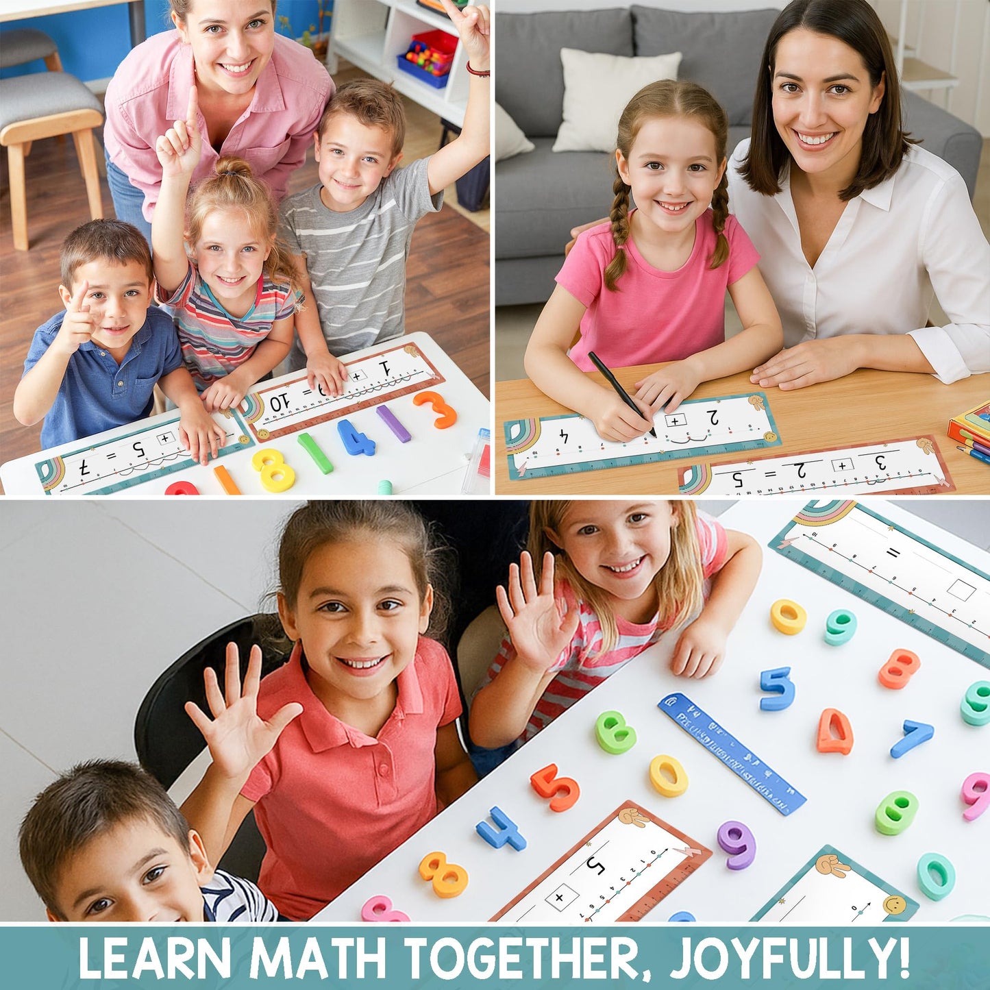 BrightenKidz 26 Pack Boho Groovy Number Line Dry Erase Boards Cards, 14"x4", Double-Sided, 0-10 on One Side & 0-20 on Other Side, Math Manipulatives for Student, Education Classroom Must Haves
