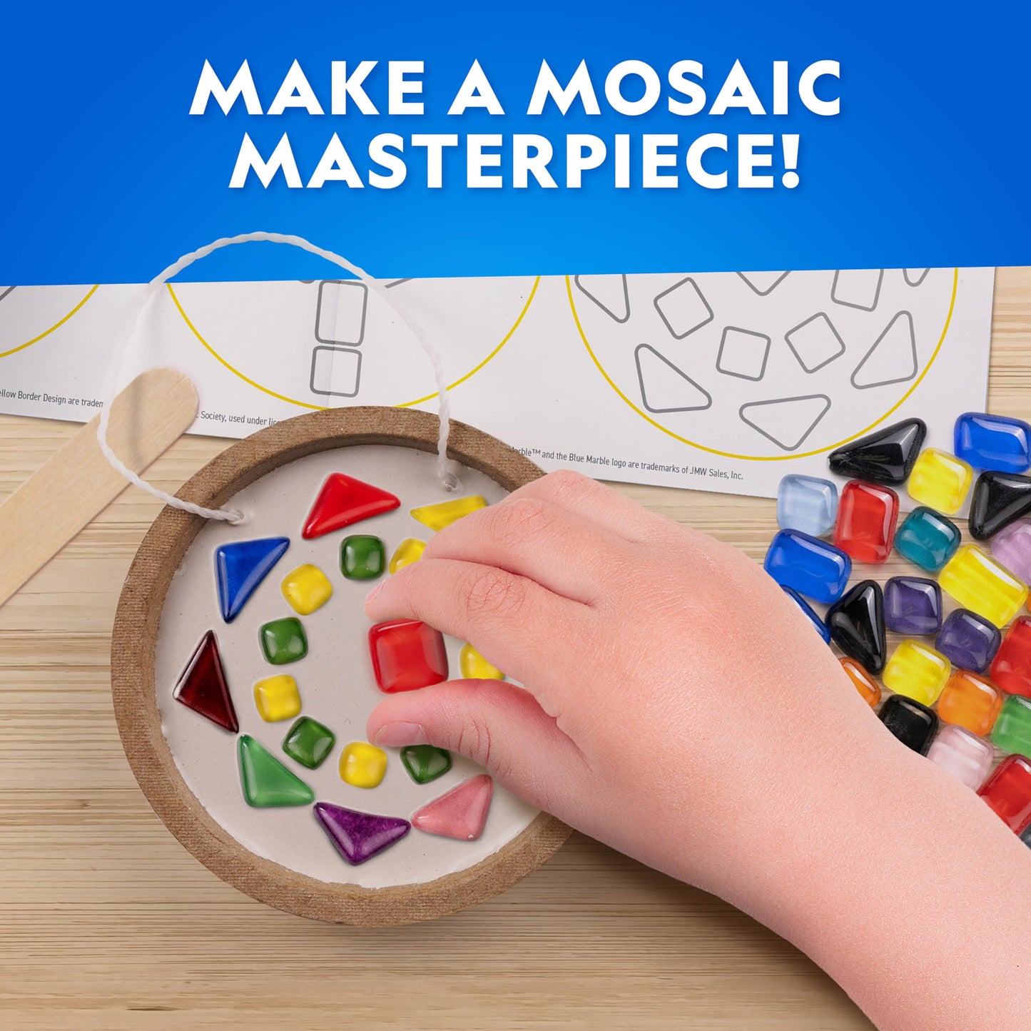 National Geographic Mosaic Arts and Crafts Kit for Kids - Mosaic Kit for Creating 3 Glass Tile Mosaic Art Projects, Includes Glass Tiles, Templates, Plaster & More, Art Supplies, Mosaic Kits for Kids