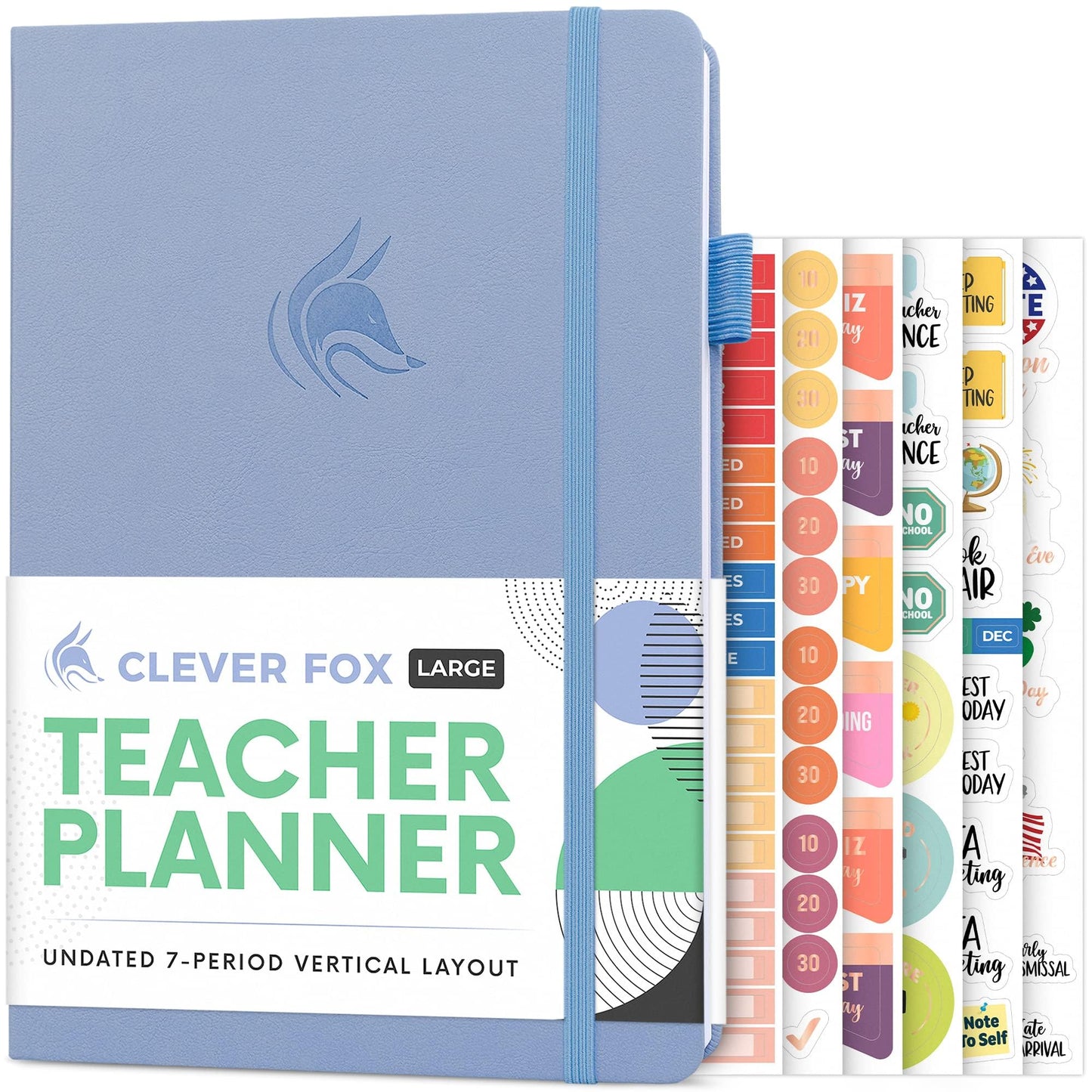 Clever Fox Teacher Planner – School Year Planner with Calendars & Lesson Plans – Teacher Plan Book for Classroom & Homeschool Organization - Undated, 7x10″, Hardcover (Periwinkle)