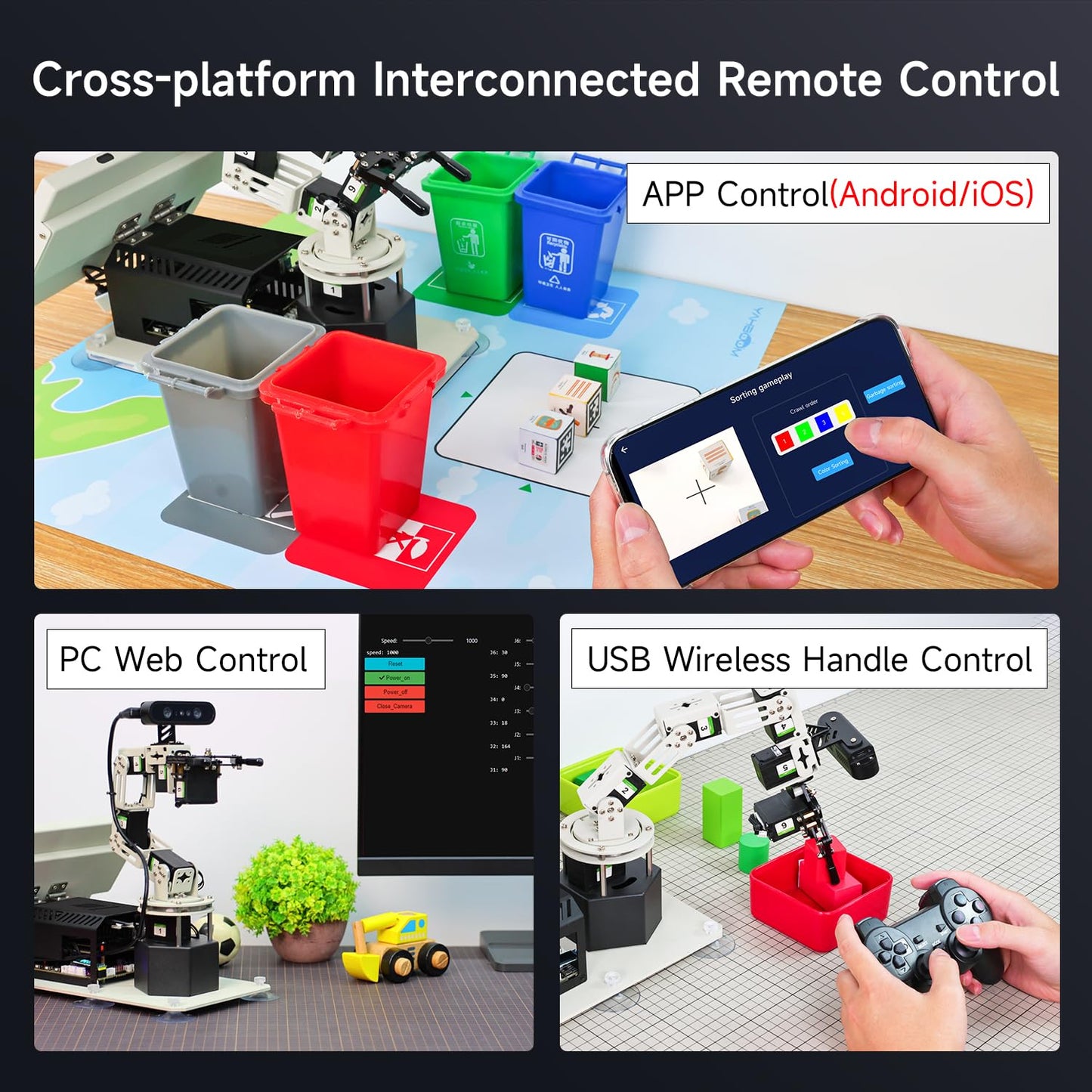 Yahboom Jetson Orin NX Super 16GB 157Tops Robotic Arm 3D Recognition Scanning, Depth Camera Visual AI with Display Supports AI Voice Interaction