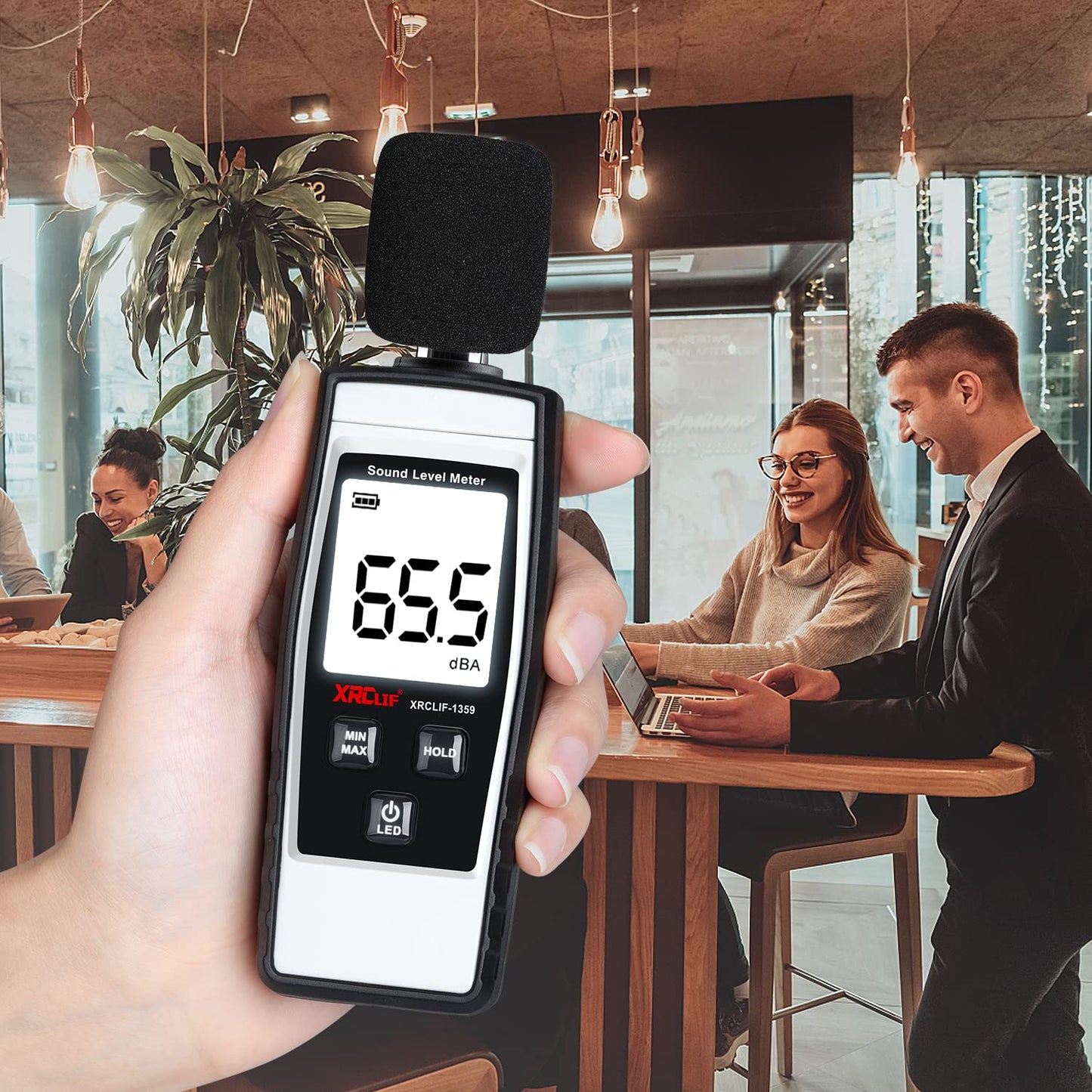 Decibel Meter Sound Level Reader 30-130dB(A), Hand-held Sound Noise Meter, Digital Noise Meter Decibel Monitoring Tester Calibrated Audio Noise Volume Measuring Tool