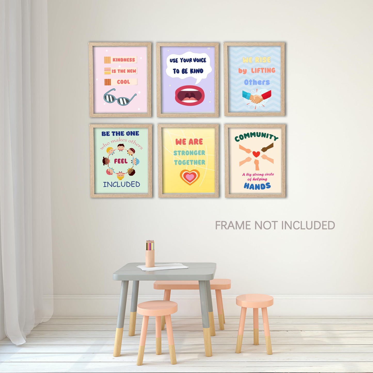 KDMAZH Kindness Posters for Classroom Decorations，6 Classroom Poster,Language educational，Motivational, Positive,Inspirational. 8x10Inch，Unframed