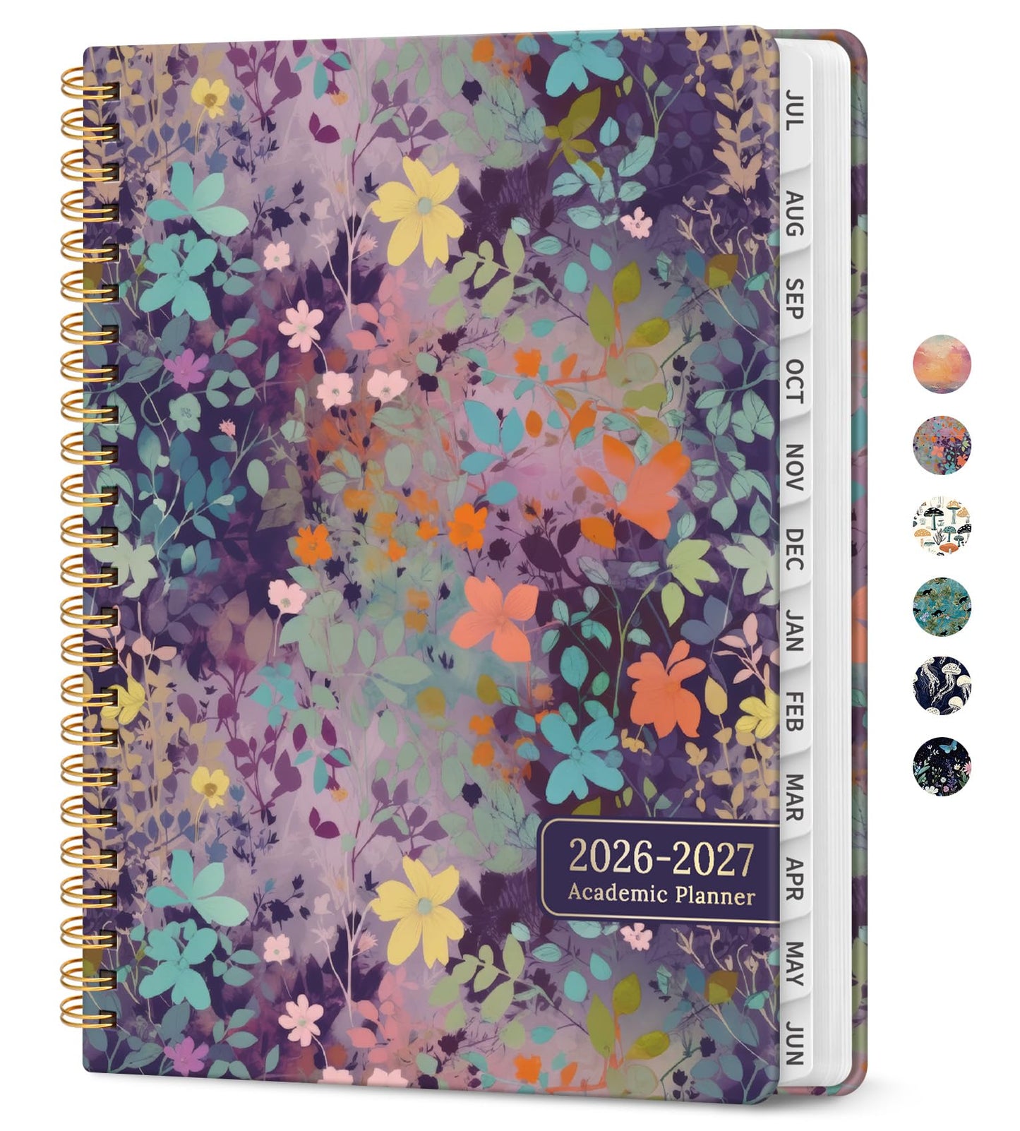 Planner 2026-2027, Academic Year Weekly and Monthly Calender Planner, from Jul 2026 - Jun 2027, Spiral Bound School Planning Book, Perfect for Teacher, Student, Women & Men, A4 (8.5" x 11"), Lavendar Floral
