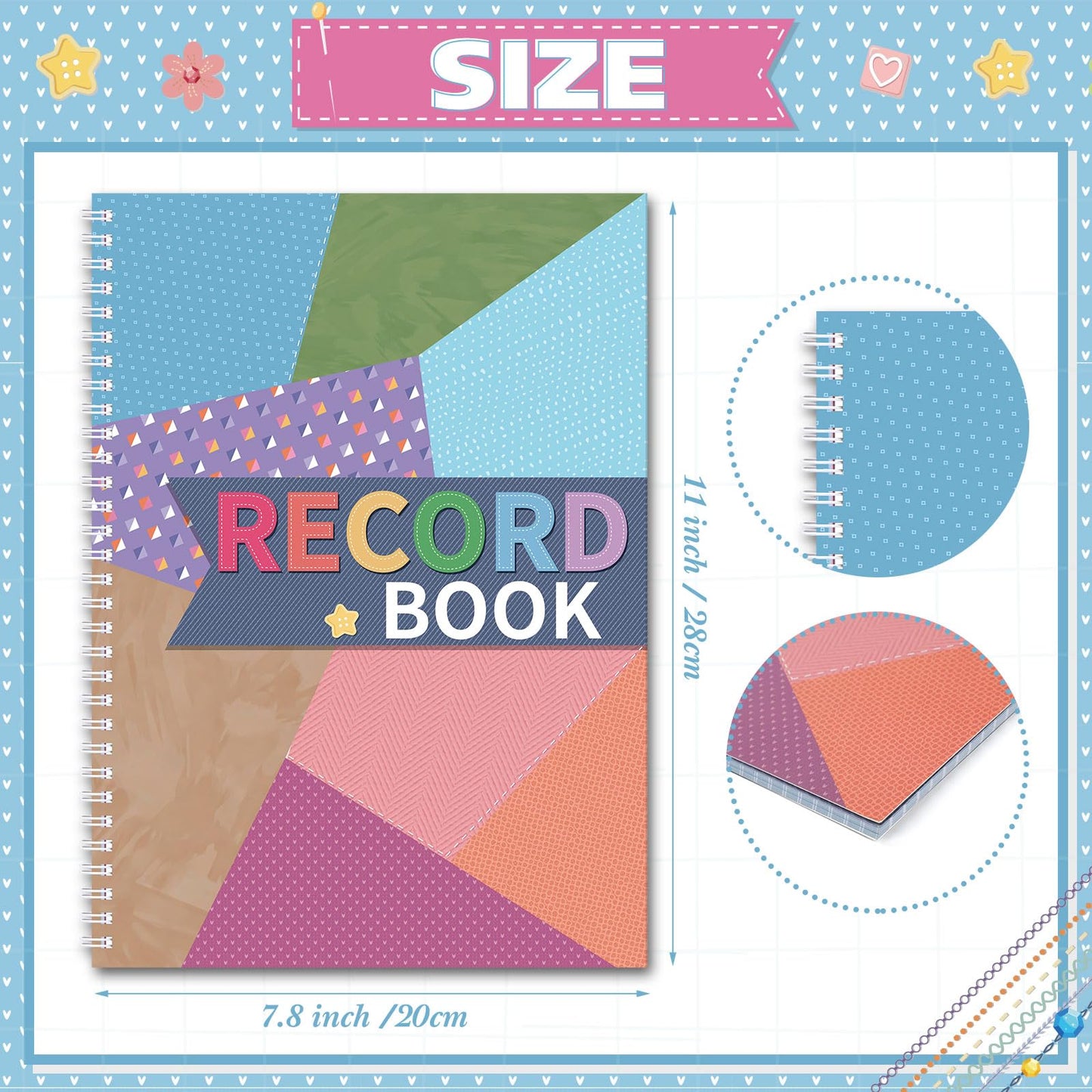 Fuyoooo Crafty and Cool Teacher Record Book Teacher Grade Books 2026-2027 Spiral Bound Record Planner 2026 Class Grade Book Office Favors for Classroom Attendance Decoration Double Sided