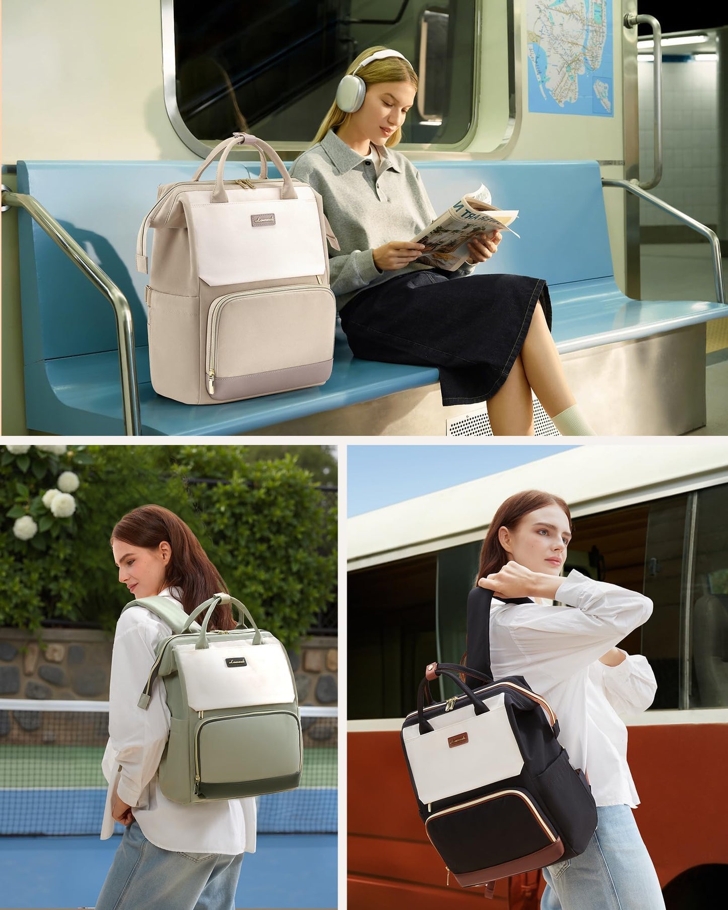 LOVEVOOK Laptop Backpack for Women with Giant Tumbler Holder Pocket, 15.6 inch Travel Work Backpack Purse for Nurse Teacher, Waterproof Bag College Bookbag Casual Daypack