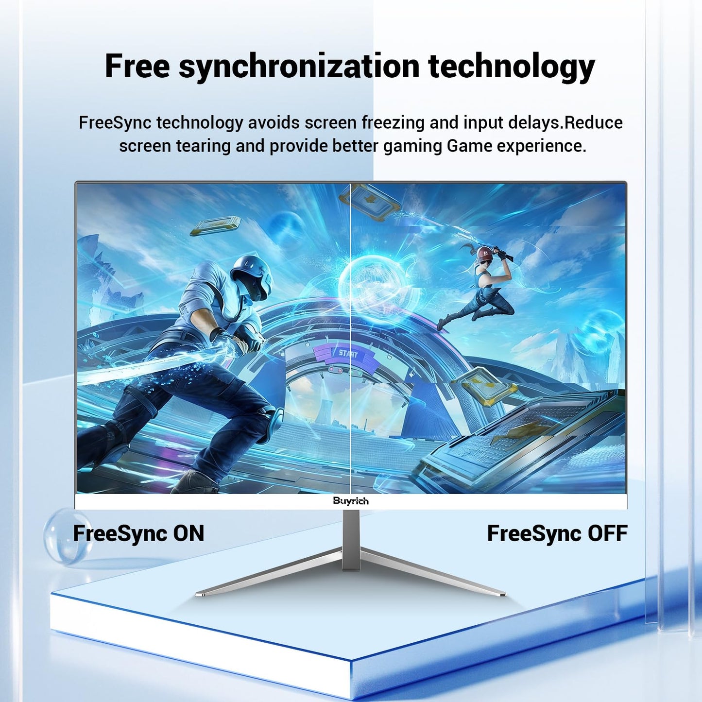 BUYRICH 24 Inch FHD 1080P 100Hz Computer Monitor, Built-in Speakers,VA Panel with 3000:1 Contrast, AMD FreeSync, HDMI Ports, HDR & Low Blue Mode, Ergonomic Tilt for Home Office