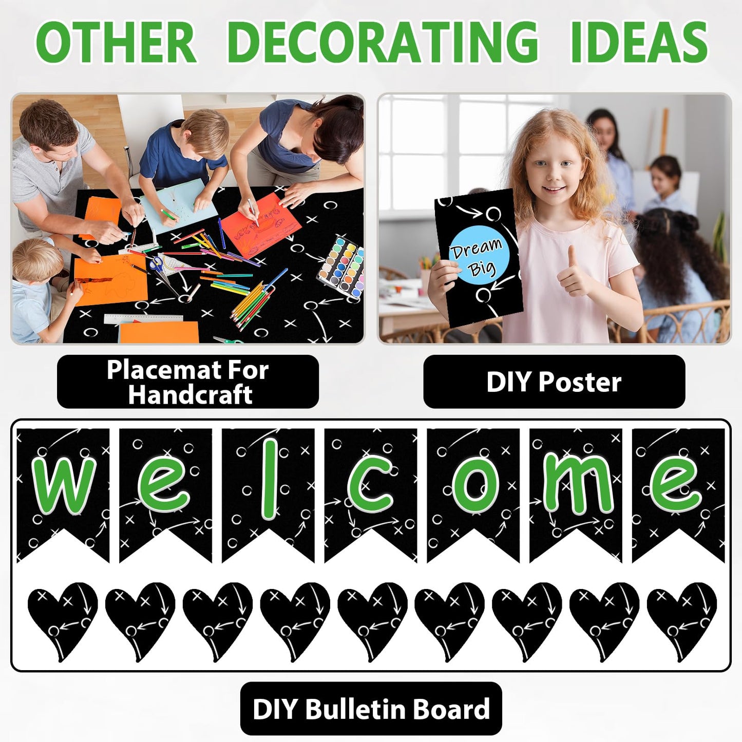 Qyeahkj Football Bulletin Board Paper Roll Football Tactic Bulletin Board Background Paper Fade Resistant Classroom Decoration Poster Art Craft Home Wall Education Decoration Supplies 17.7in x 20ft