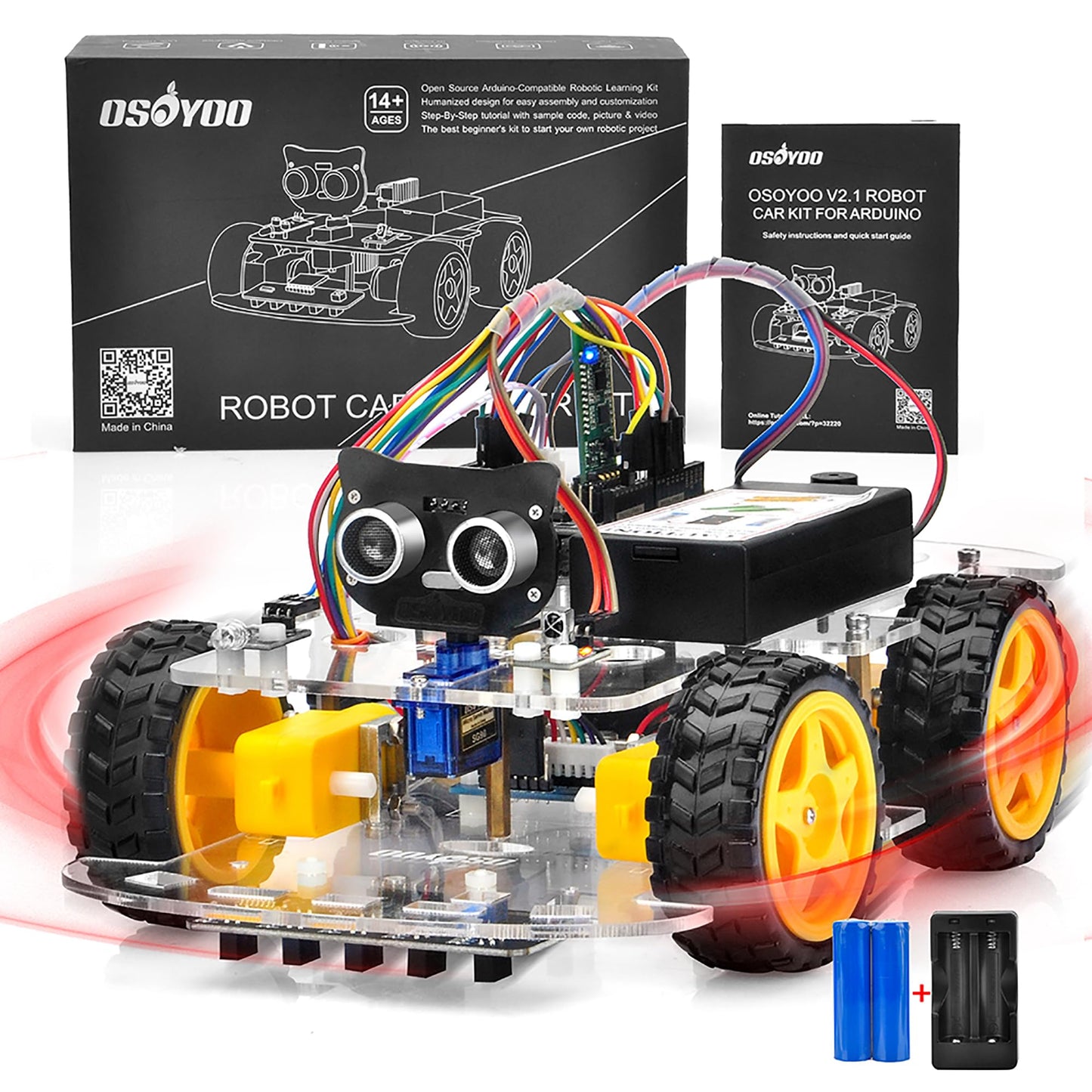 OSOYOO IoT Smart Robot Car Kit for Arduino – Classroom STEM Robotics Kit with WiFi & Bluetooth Control, Coding & Electronics Learning Platform for Schools