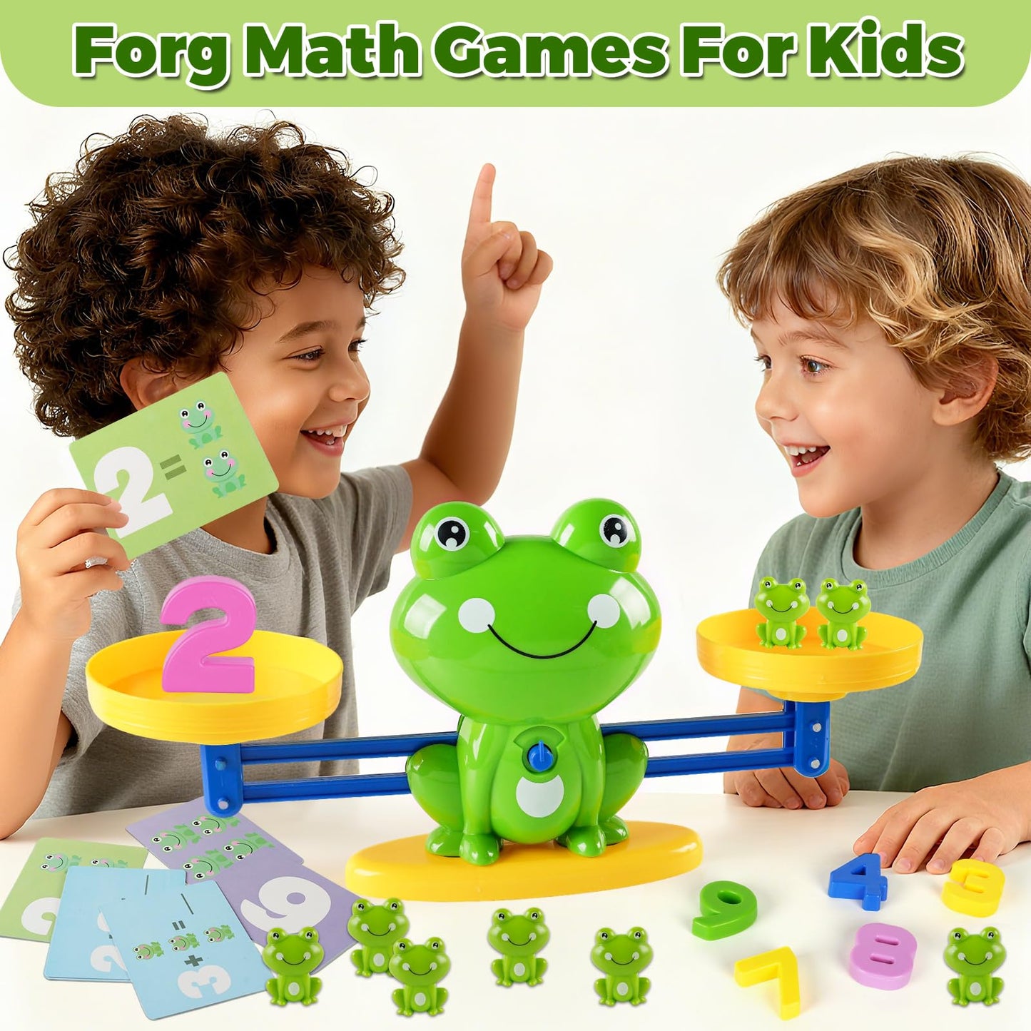 ISMETACU Frog Balance Math Toy for Preschool – Cool Counting Manipulatives and STEM Learning Materials for Kids Ages 5-7, Fun Number Match Activity for Pre-K Classroom and Early Education Centers