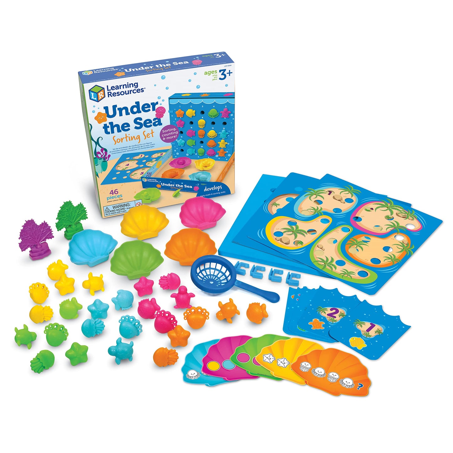Learning Resources Under the Sea Sorting Set - 44 Pieces, Age 3+ Toddler Activities, Educational Toys Set, Color Teaching Toys