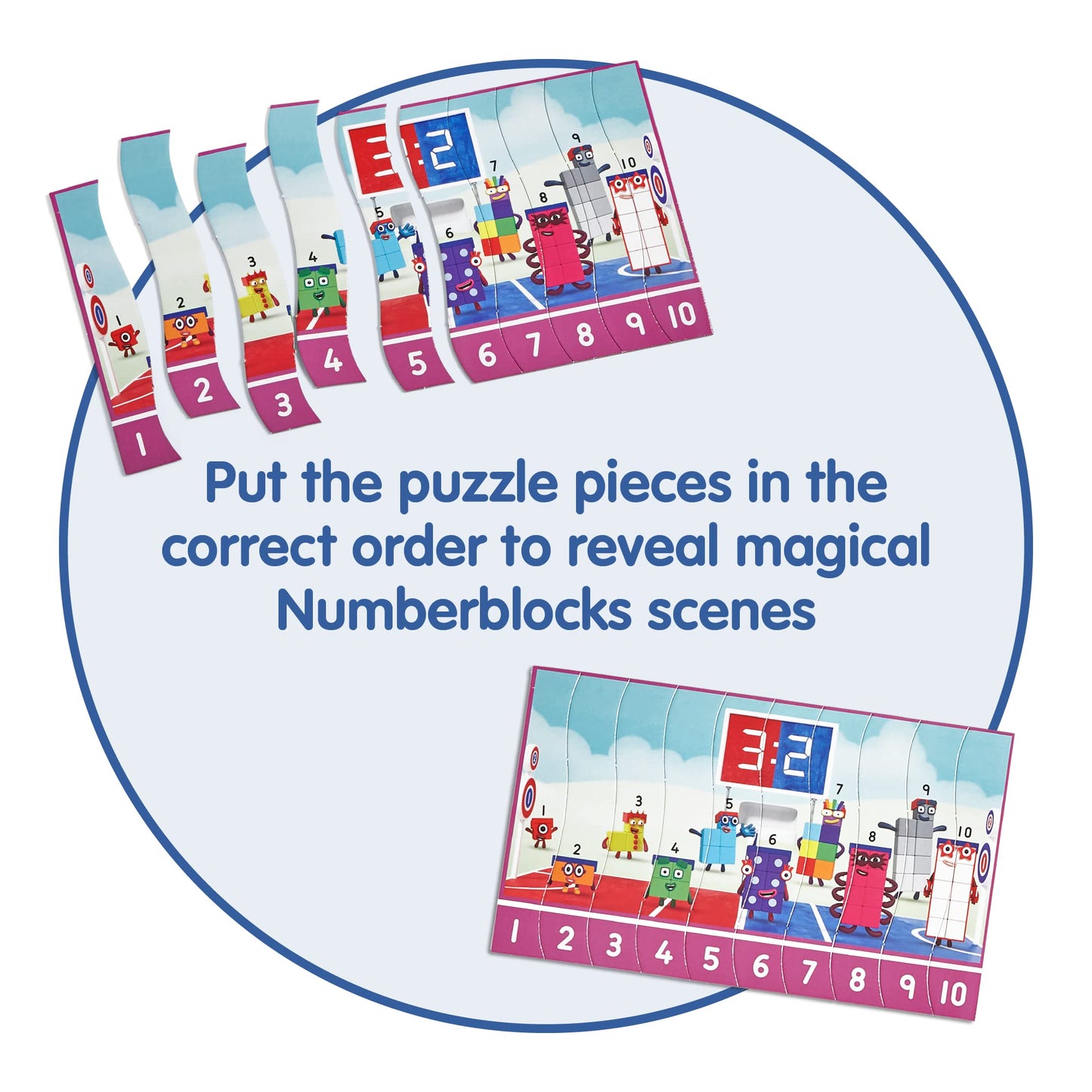 hand2mind Numberblocks Sequencing Puzzle Set, ﻿Sequence Cards, Matching Game, Math Toys, Toddler Educational Toys, Preschool Learning Activities, Kids Birthday Gifts, Easter Basket Stuffers for Kids