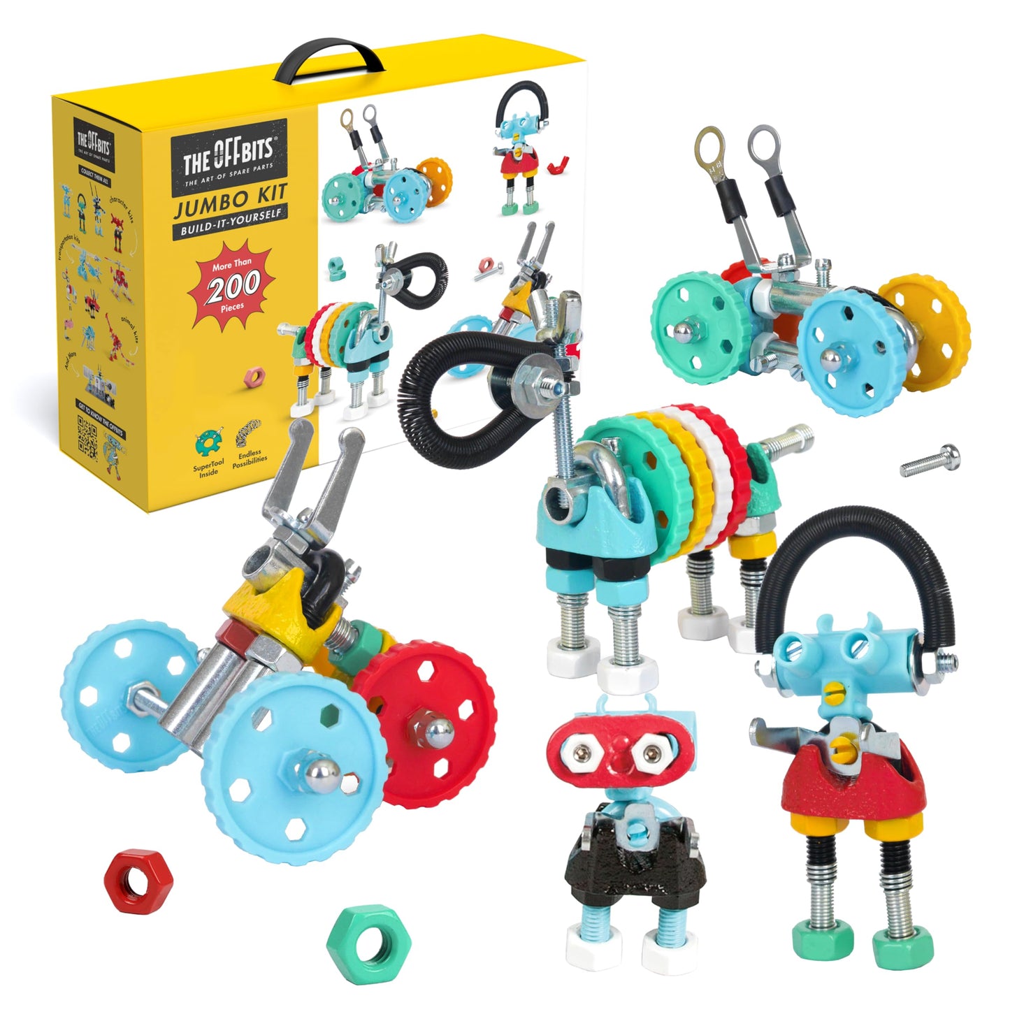 The Off Bits Educational STEM Toys for 6+: Robot Toy Building Sets, 3-in-1 Engineering Kit for Boys and Girls, Build Your Own STEM Building Toys with Endless Possibilities (Jumbo Kit)