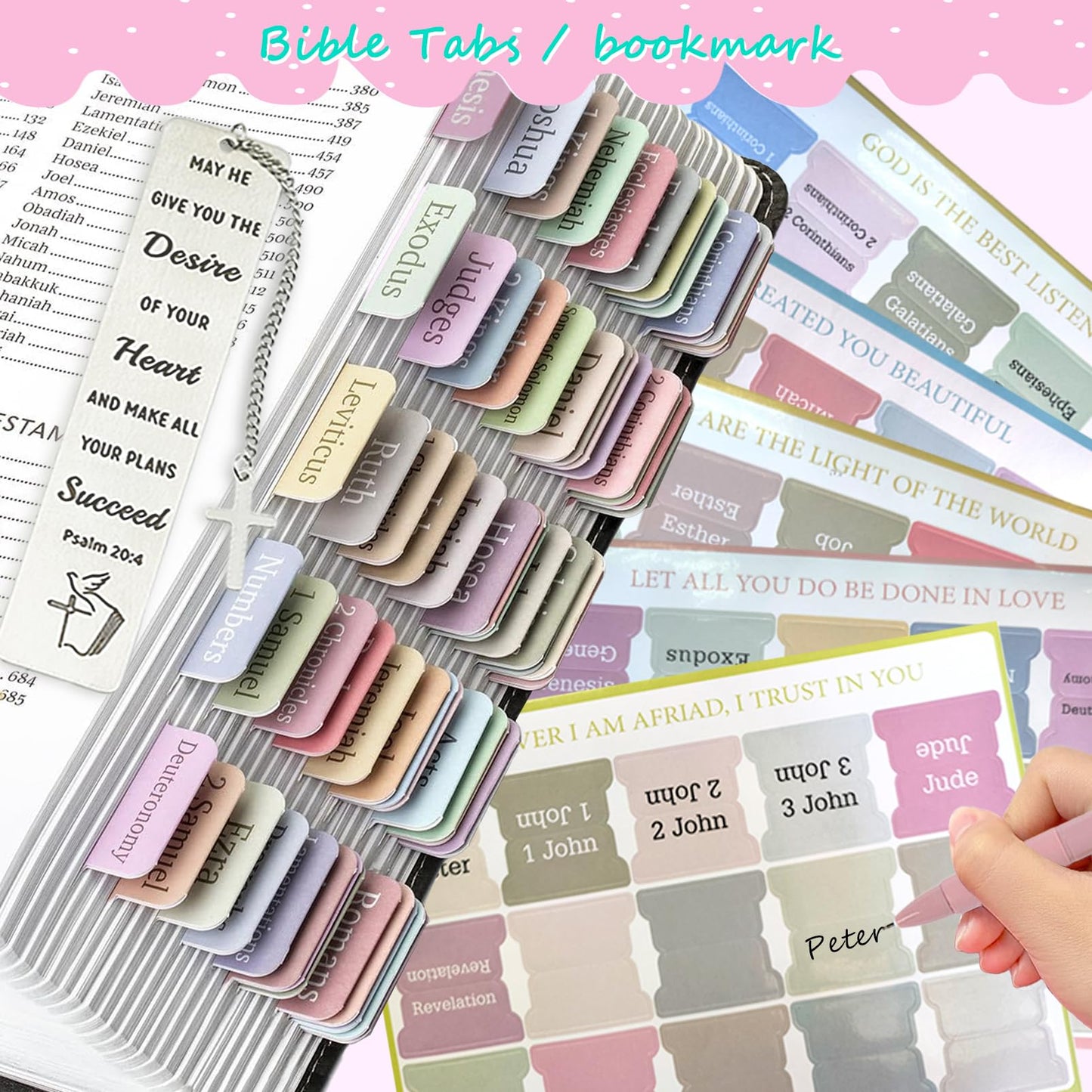 47PCs Bible Journaling Kit BIble Study Supplies for Women Girl,Bible Class Essentials with Large Pen Case,Journal Notebook,No-bleed Highlighters and Pens,Bible Tabs Bookmark,Translucent Sticky Notes
