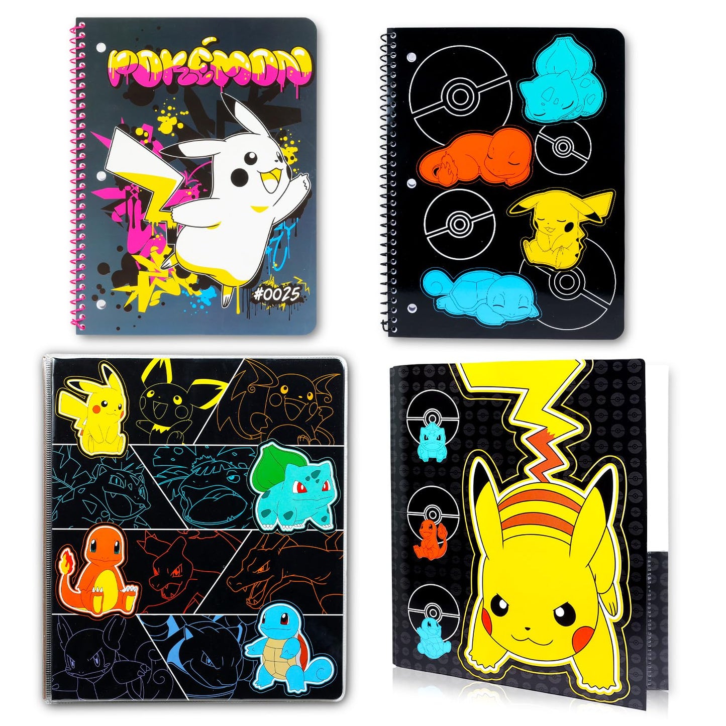 Pokemon School Supplies Set - Bundle with Binder, Composition Notebook, 2 Portfolio Folders, Stickers, More | Pokemon School Supplies Pack for Boys, Kids