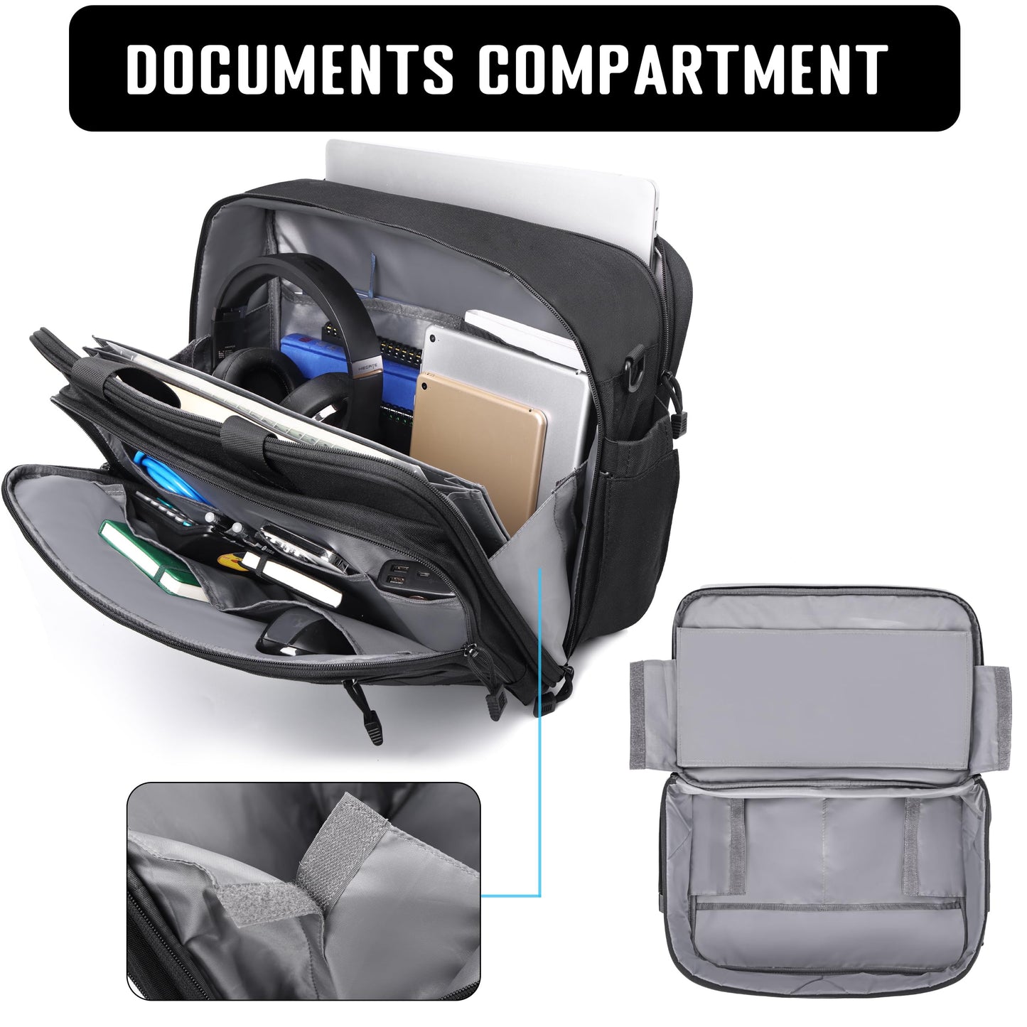DEYACE Tactical Messenger Laptop Bag Large Military Briefcase 17.3 Inch Computer Work Office Bag for Men YKK-Zippers
