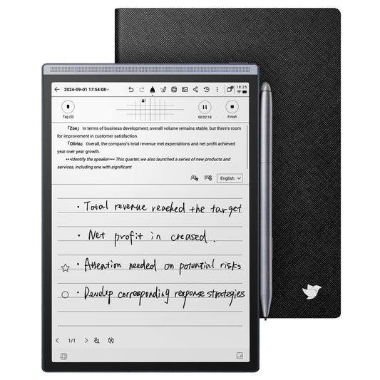 iFLYTEK AINOTE Air 2 Bundle with Black Folio Case, 8.2-inch AI Paper Tablet Writing Tablet, Digital Notebook with Pen, Voice-to-Text Transcription, Multi-Languages Chatgpt Support