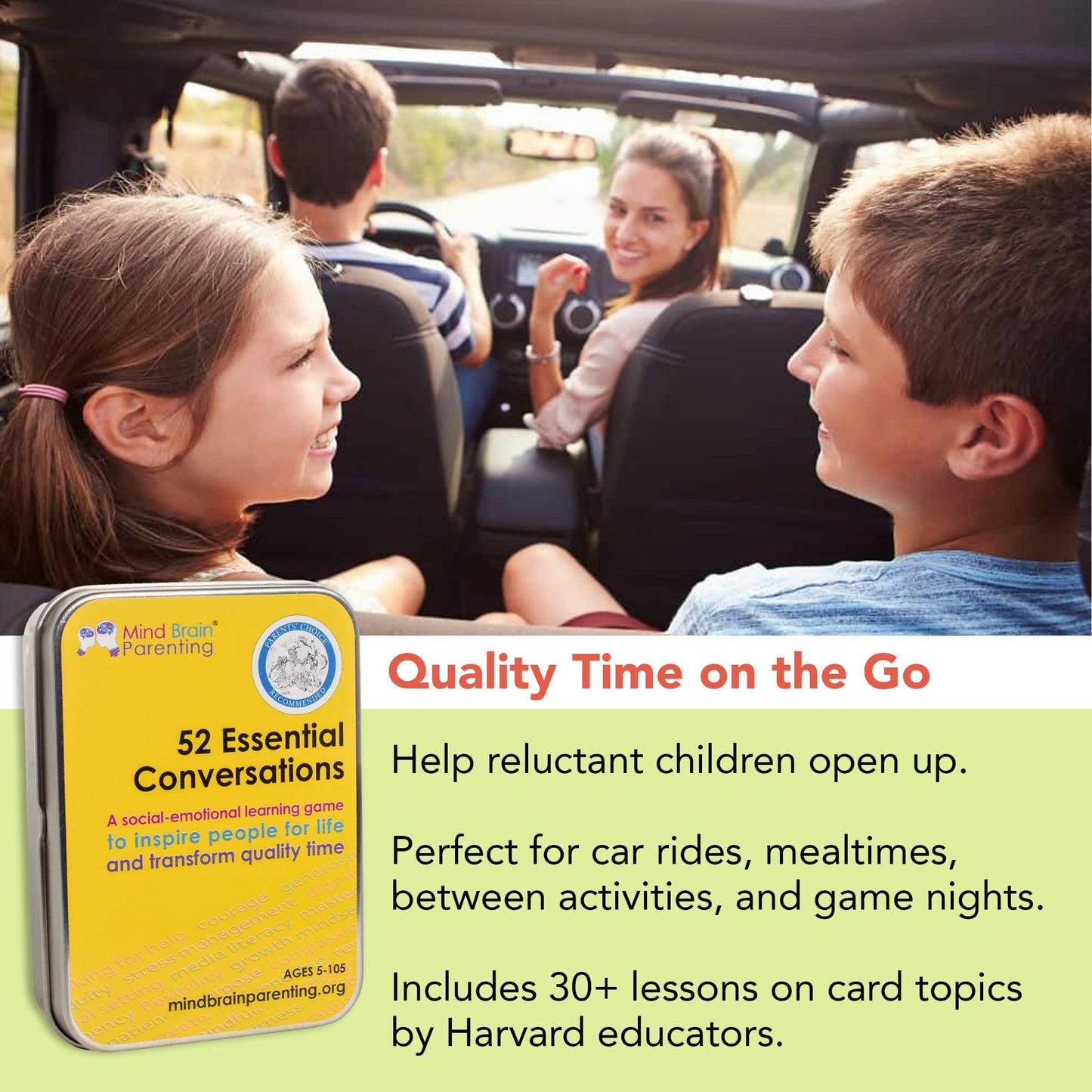 Mind Brain Emotion 52 Essential Conversations for Home, Therapy, Speech, School Classroom - Conversation Cards for Kids, Family, Teacher & Counselor to Build Growth Mindset & Communication Skills