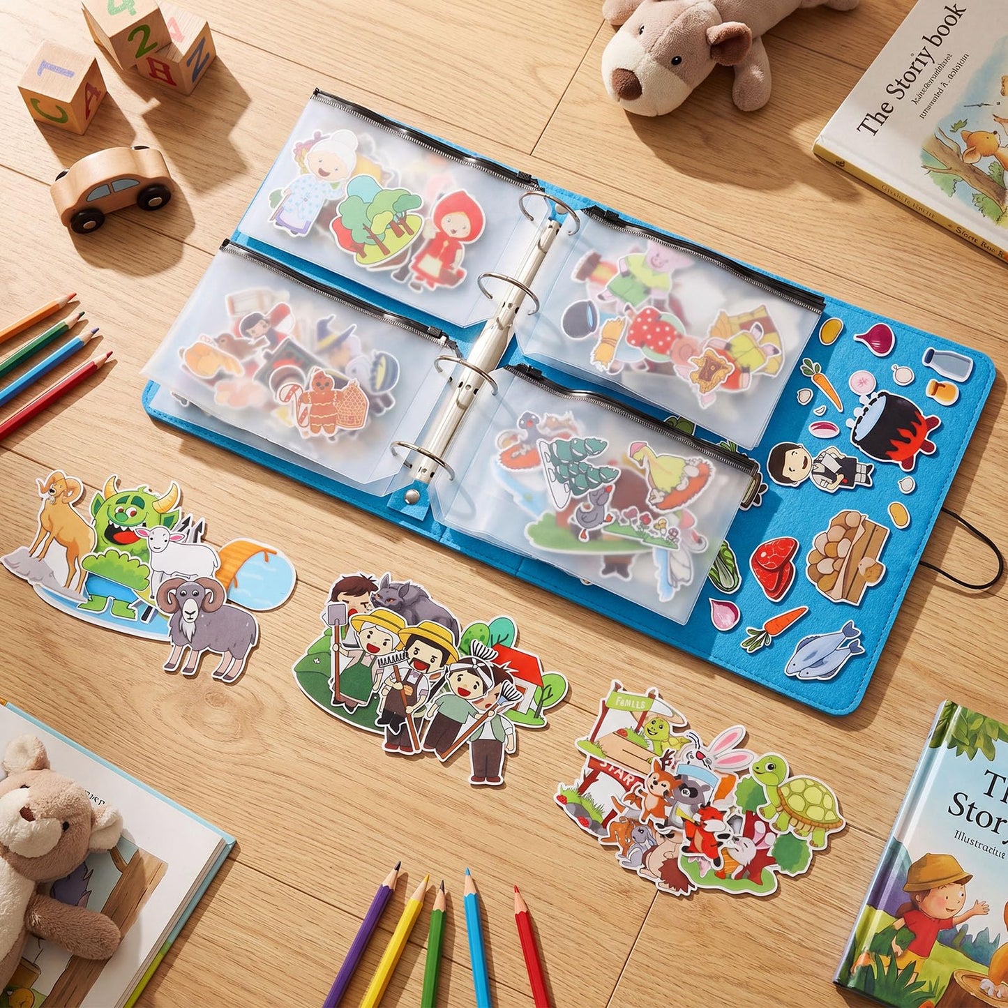 Windkream 13 Pack Felt Board Bible Stories Set, Flannel Board Stories with A Felt Pieces Storage Binder for Preschool Activities(Lovely Style)