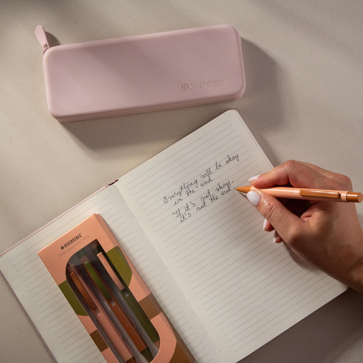 DIVERSEBEE Soft Silicone Pencil Case, Aesthetic Pencil Pouch with Zipper, Cute Pen Bag for School, Bible Journaling Supplies and Accessories, Pencil Organizer (Cherry)