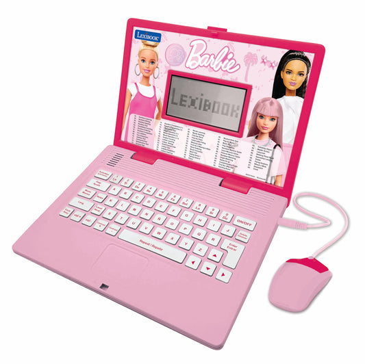 Lexibook Barbie, Educational and Bilingual Laptop in English/Spanish, Toy for Children with 124 Activities to Learn, Play Games and Music, Pink, JC598BBi2