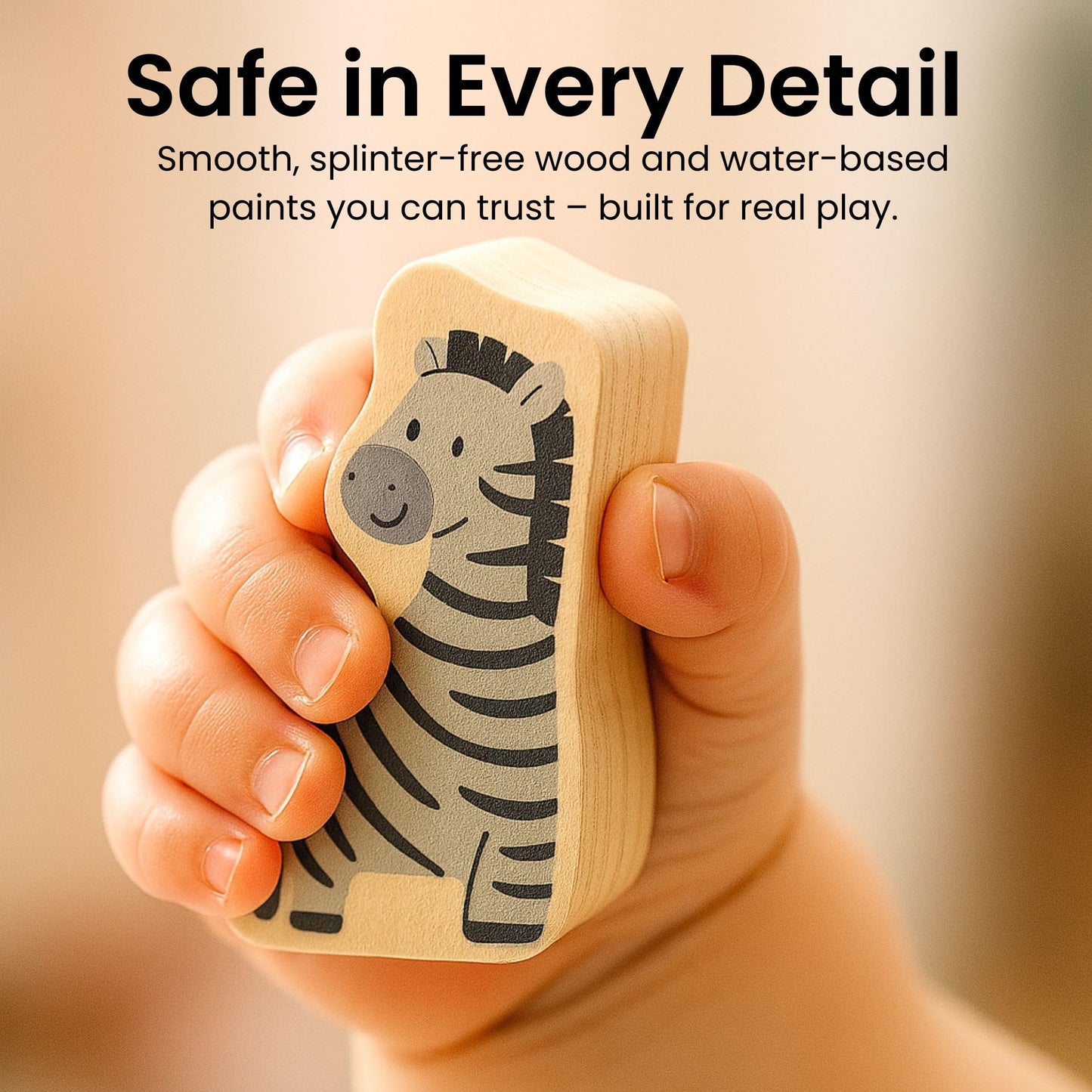 Safari Wooden Number Puzzle – 3 Year Old Girl Gifts, Educational Toys for 4 Year Old, Wooden Puzzles for Toddlers 3+, Learning for 3 Year Olds, Montessori Preschool Activities, Toddler Toys 3-5