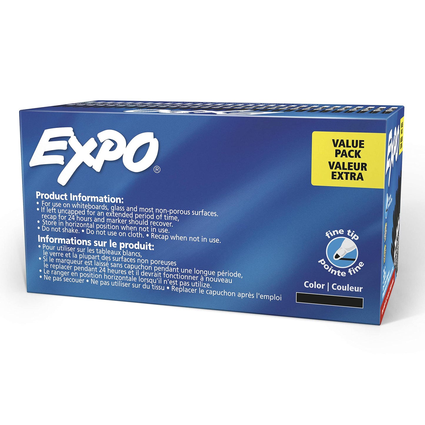 EXPO Dry Erase Markers, Low Odor Ink, Black, Fine Tip, Easily Erases, Ideal for Classroom, Home, Office, Back to School, Teacher Supplies 36 Count (Pack of 6)