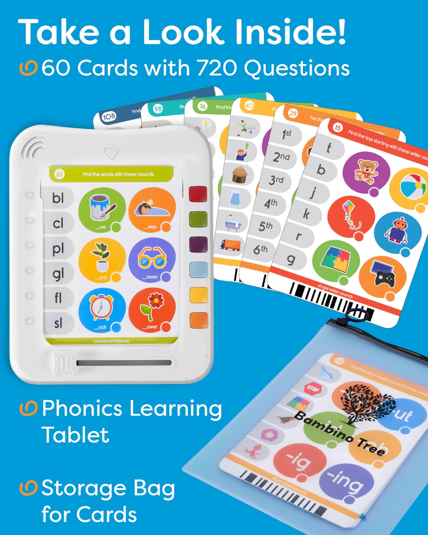 Phonics Machine Learning Pad - Electronic Reading Game for Kids Age 5-11 - Learn to Read with 720 Phonic and Letter Sound Questions