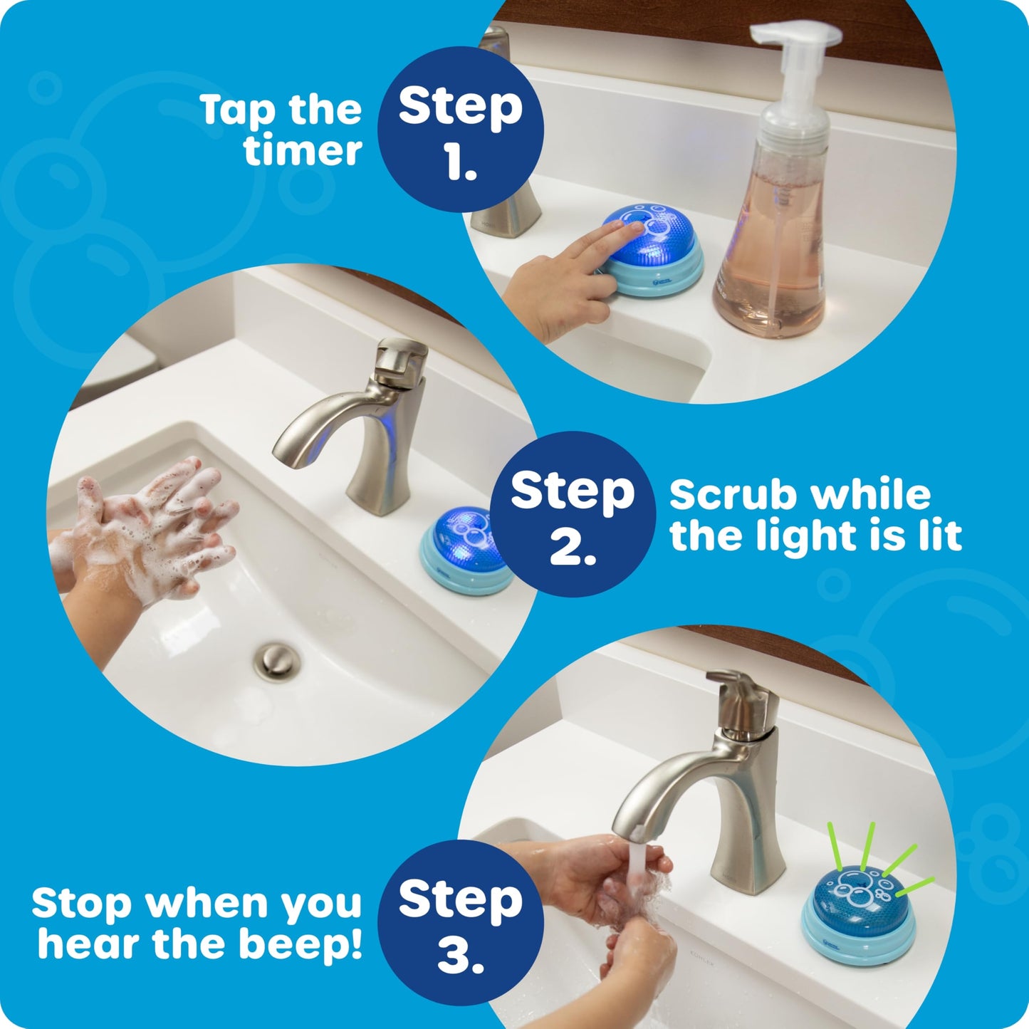 Learning Resources 20 Second Handwashing Timer - Visual Timer for Kids, Classroom Timers for Kids, Visual Timers for Handwashing