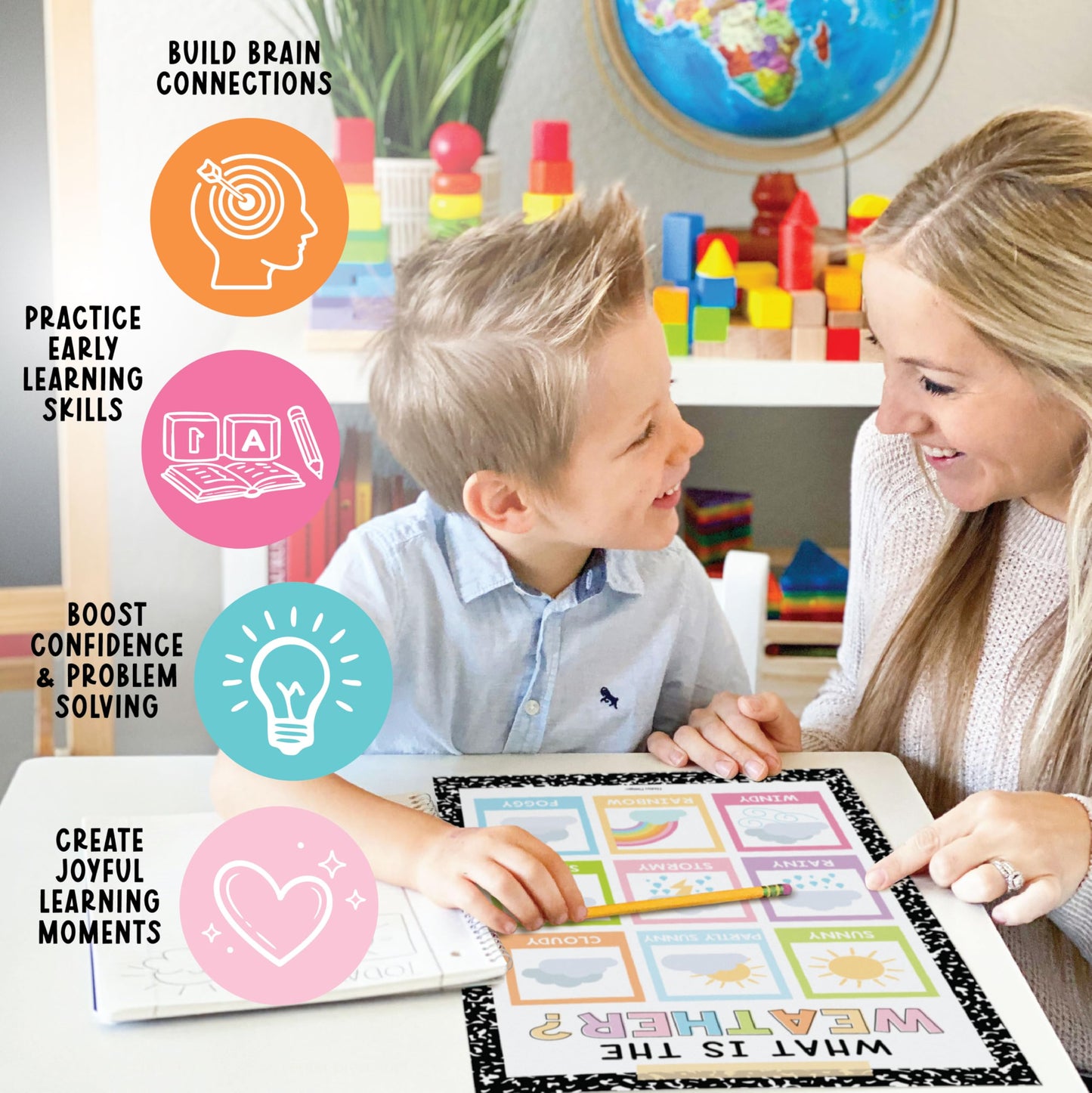 Hadley Designs 16 Educational Posters for Classroom Must Haves - Laminated Pre-K Posters for Toddler Homeschool Essentials, Toddler & Preschool Learning Activities, Kindergarten Classroom Decor
