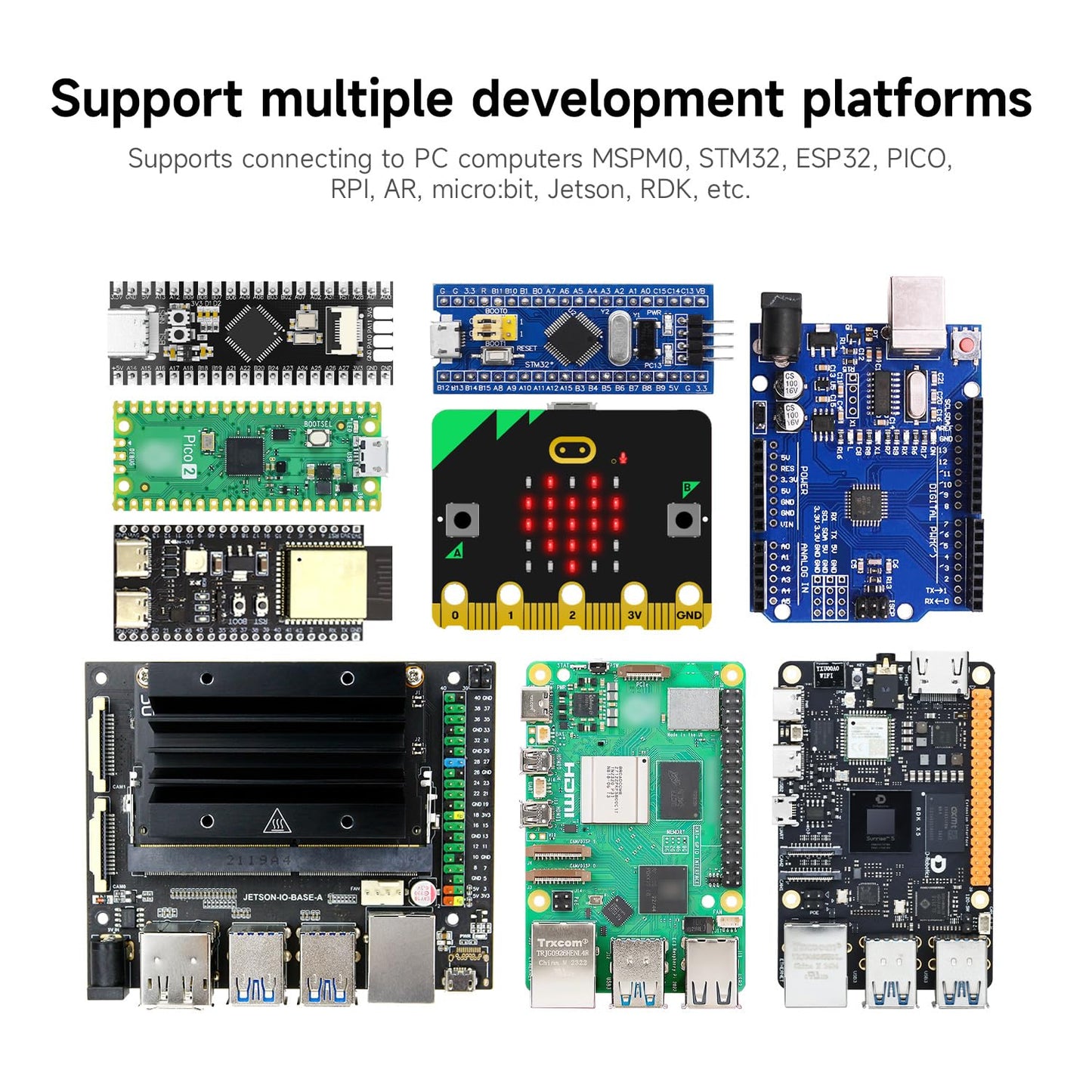 Yahboom K230 AI Development Board 1.6GHz High-performance chip/2.4-inch Display/Open Source Robot Maker Python, Supports AI Visual Recognition CanMV Sensor (with Heightened Bracket)