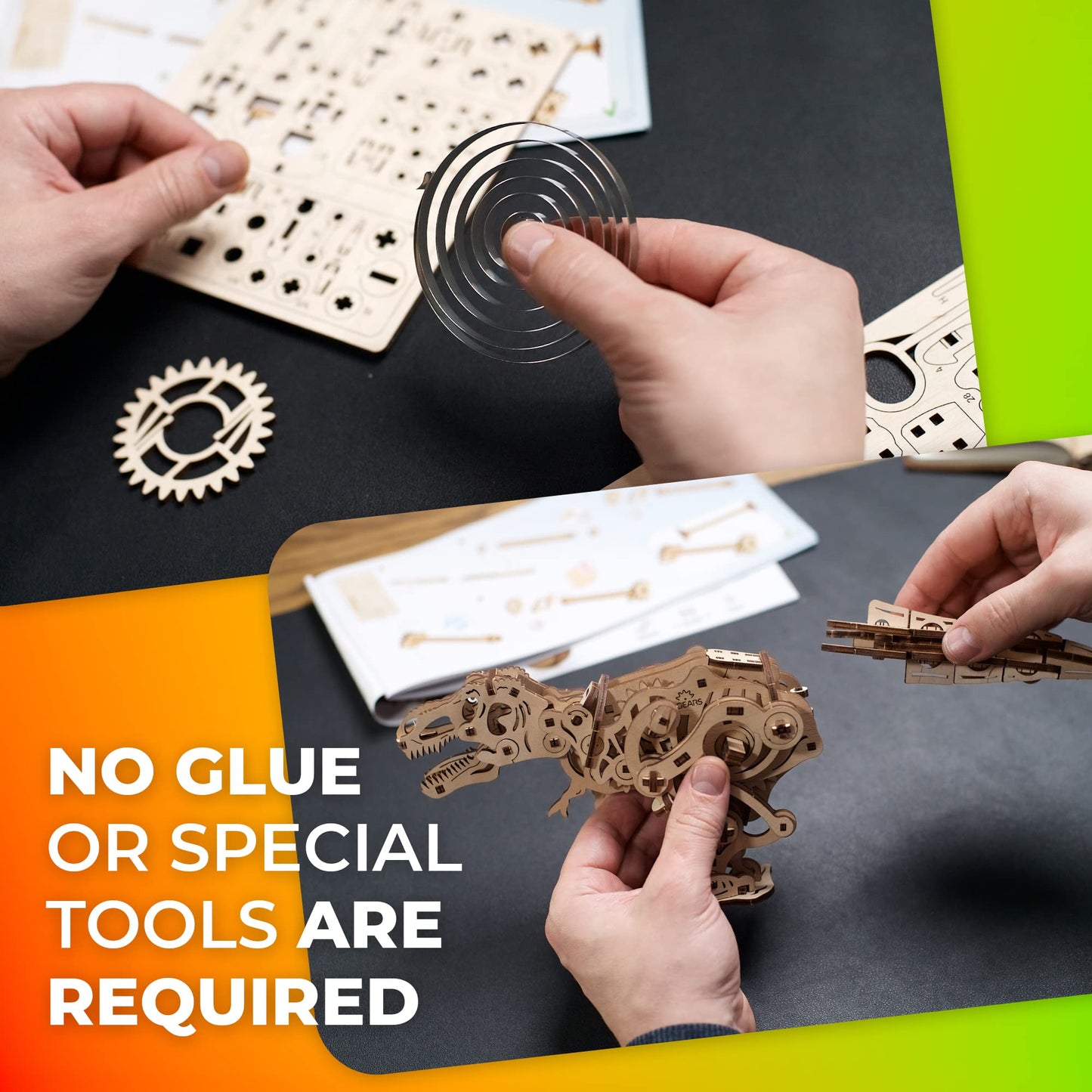 UGEARS Tyrannosaurus Rex 3D Wooden Puzzles for Adults - Wooden Model Kits for Adults D Rex Dinosaur Puzzle Kit Mechanical Models Automaton Kit Brain Teaser, Hobby Set Home Decoration