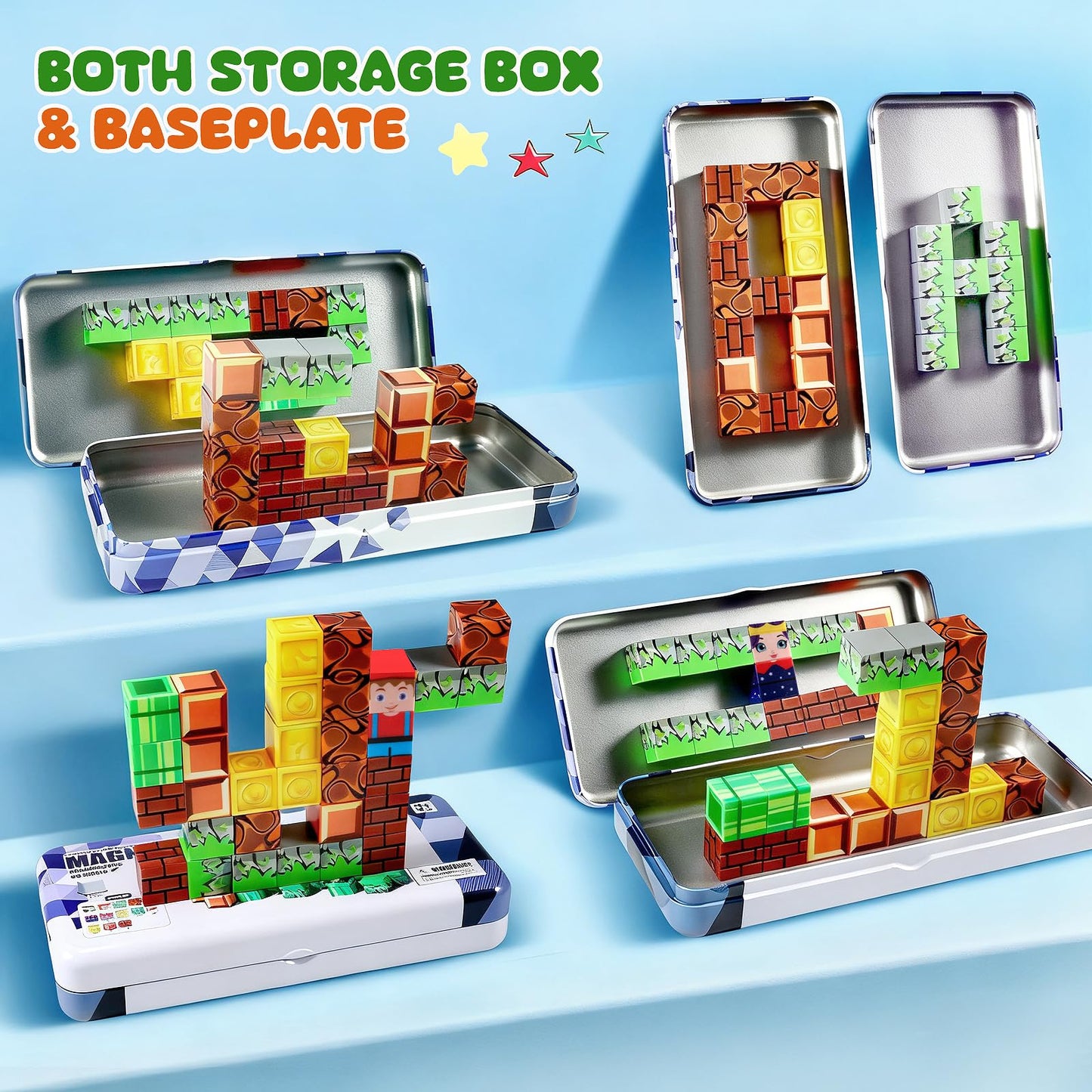 Ufilni Magnetic Blocks, 40pcs Building Blocks with Storage Case, Toddler Toys Magnetic Tiles, Learning Toys for 3 Year Old, Building Blocks Boys and Girls Kids Ages 4-8
