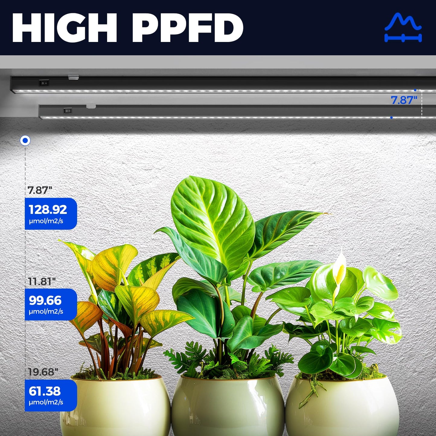 Barrina T5 Plant Lights, 4FT 160W, Full Spectrum LED Grow Light Strip, Magnetic Design, Black Cover, Model NL20