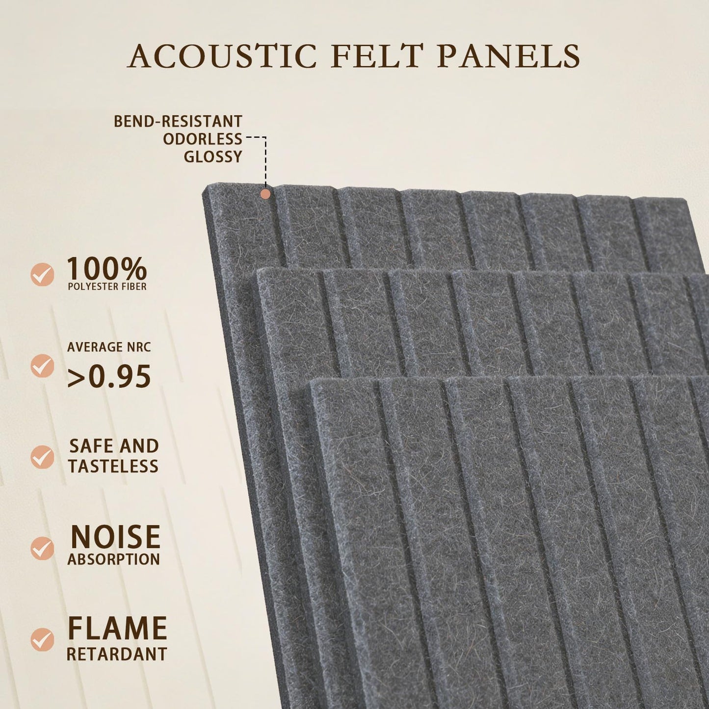 JBER Large Felt Bulletin Board 36" x 24" - 6 Pack Felt Wall Tiles, Cork Board Alternative to Use in Office & Home Decor, Classroom Decor, Vision Board to Display Your Photos(Dark Gray)