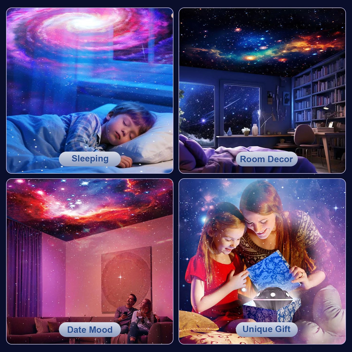 Galaxy Projector for Bedroom, 13 in 1 Planetarium Star Projector with Solar System & Constellation, 360° Rotating Galaxy Light Projector, Space Night Light Projector for Kids Adults Gifts