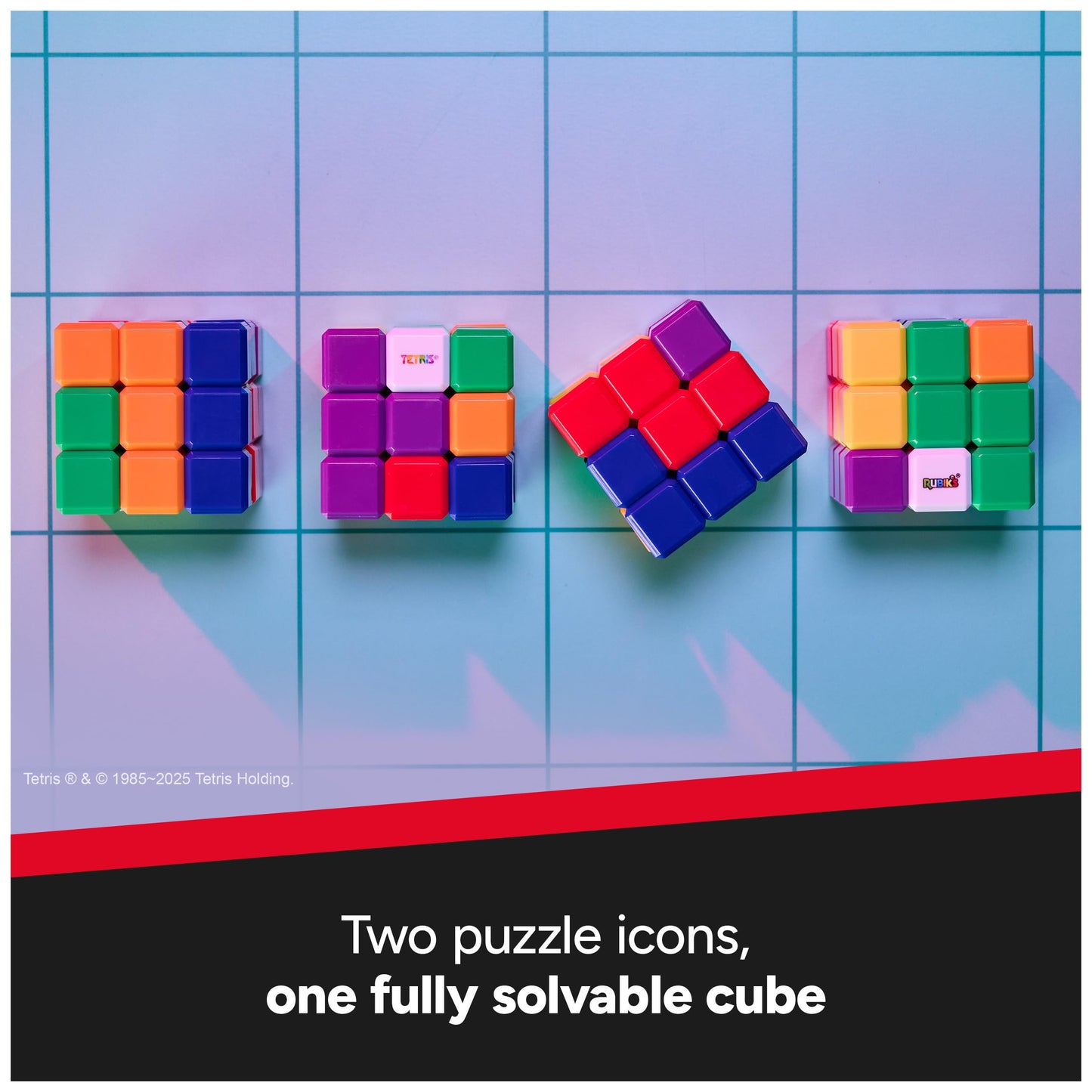 Rubik’s Cube, Tetris Cube, Solve for Classic Tetris Tetriminos, Brain Teaser Puzzle for Adults, Problem-Solving Brain Teaser, Color-Matching Puzzle, Fidget Toy, for Ages 8 & Up
