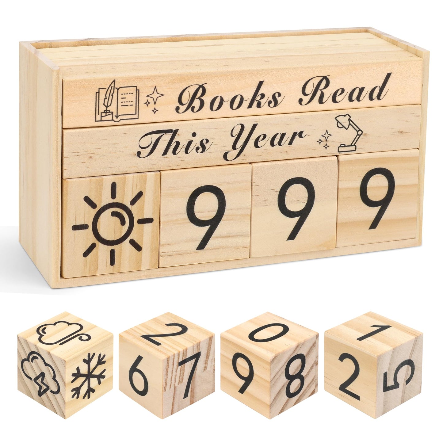 Books Read This Year Counter, Catcan Book Counter Sign Up to 999 Books Reading Challenge Gift for Book Lovers, Bookworms, Librarians, Teachers, Writers