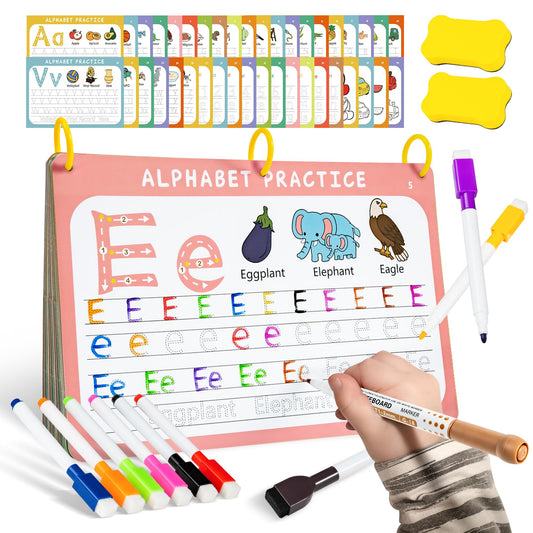 Fabeto Preschool Learning Activities Educational Workbook: Prek Handwriting Practice Tracing Busy Book - Toddlers Educational Toys - Autism Learning Materials | Montessori Games for Kids Age 3 4 5
