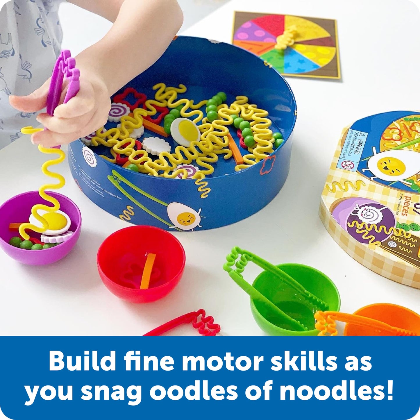 Learning Resources Noodle Knockout Fine Motor Game - Games for Kids Ages 4-8, Toddler Board Game, Educational Matching Kids Games, Preschool and Kindergarten Classroom Game, Gifts for Toddlers