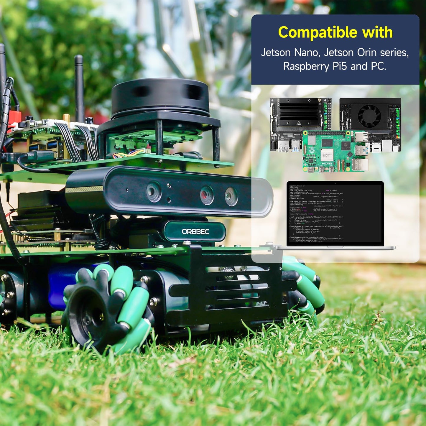 Yahboom ROS2 Robot Python Programming Engineering Project Depth Camera 360°Movement for Mechanical Engineers for Jetson Nano 4GB（Sta Ver-Without Nano）