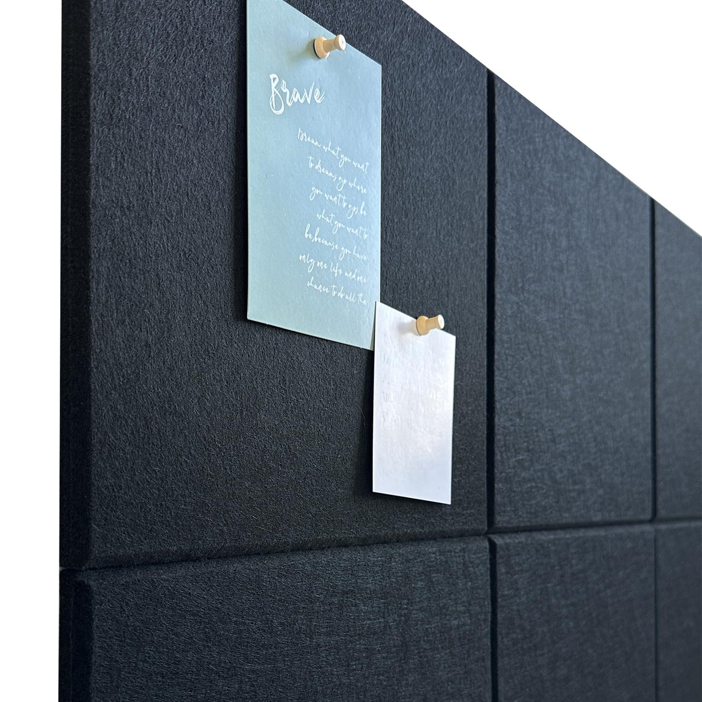 Large Cork Board for Office Wall Decor, 36"x24"- 6 Pack Felt Wall Tiles with Safe Removable Adhesive Tabs, 1/2" Thick, Felt Bulletin Board Pin Board Cork Boards for Walls - Black