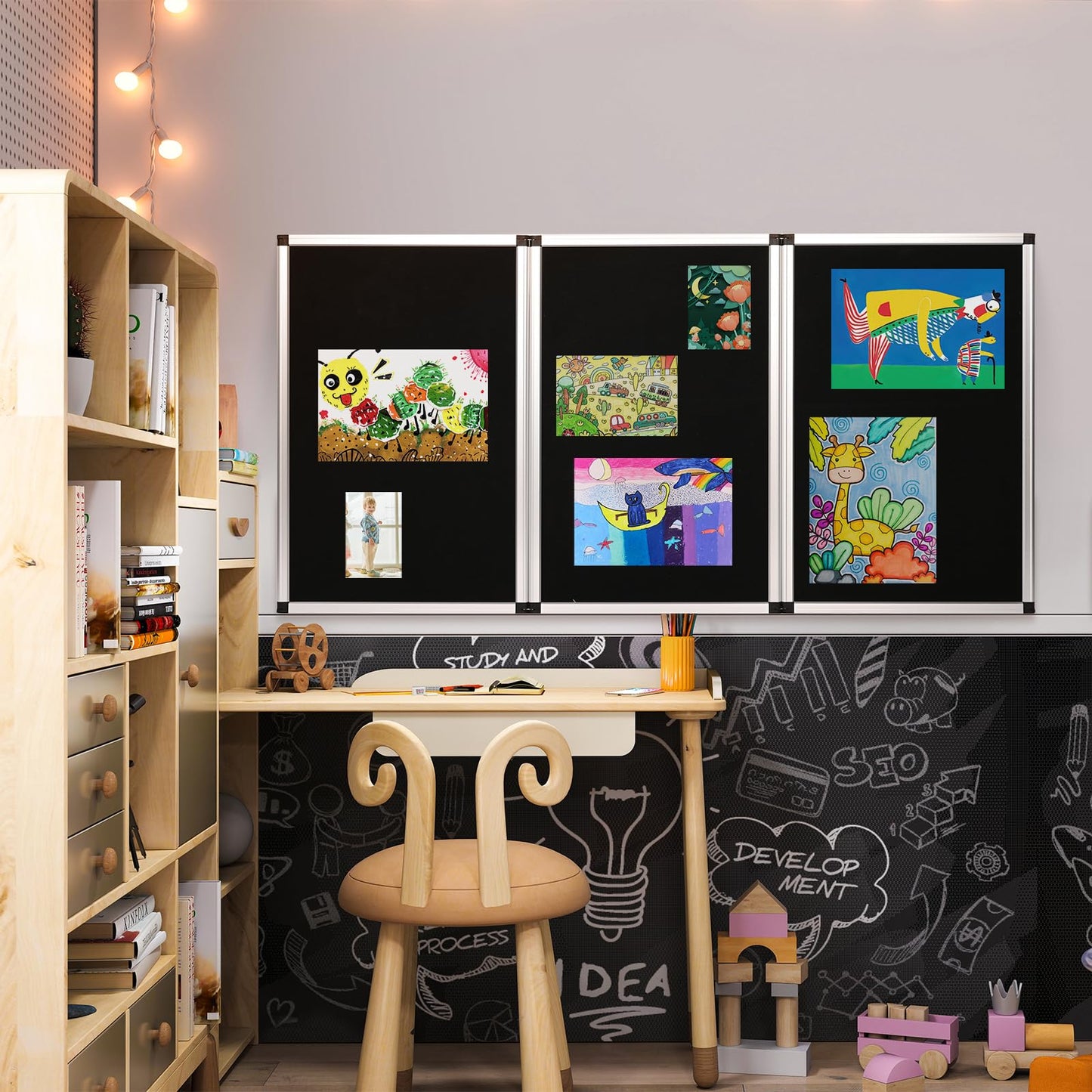 jxgzyy Trade Show Presentation Board 3+1 Panel Trifold Poster Board with Storage Bag Single Sided Art Display Panels Tabletop Folding Panel Display for School Workshop