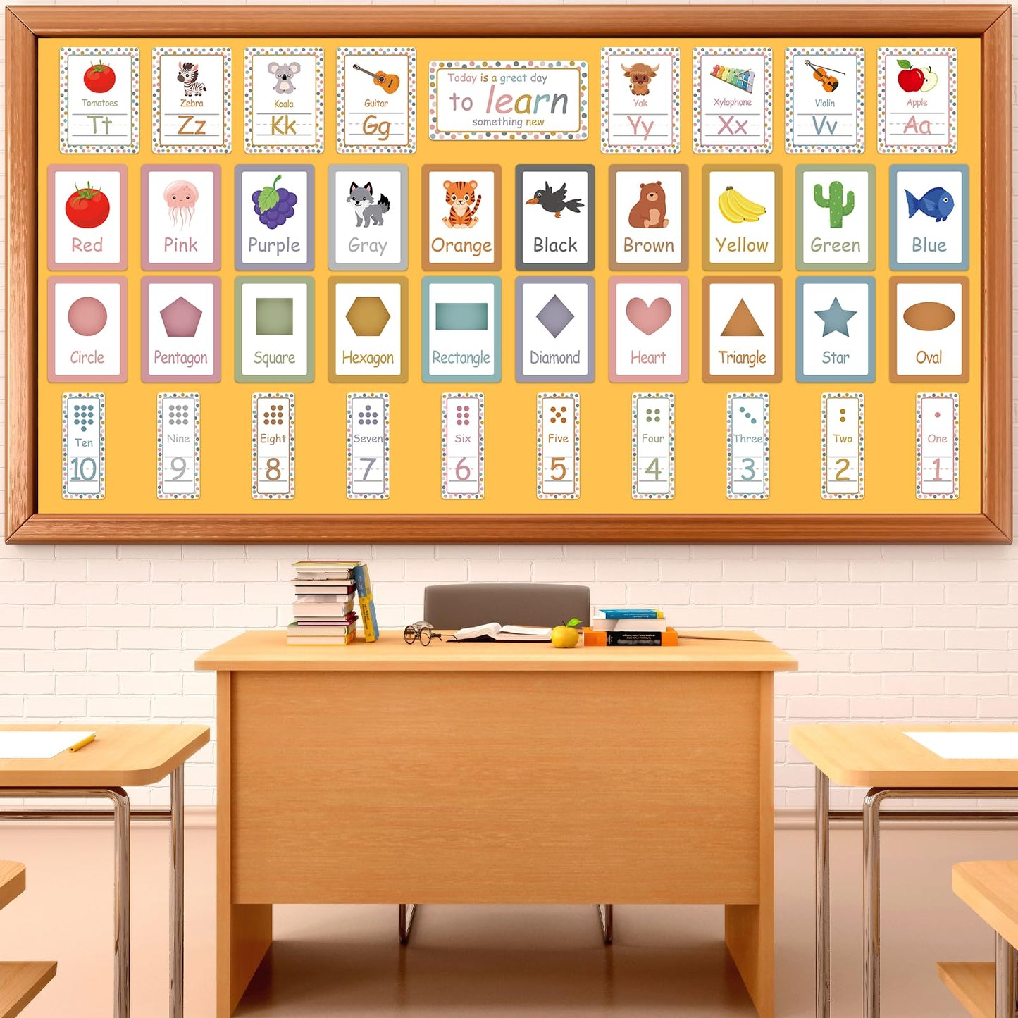 Golden Sun Yellow Bulletin Board Paper Roll Yellow Bulletin Board Background Paper Back to School Classroom Decor Poster for Art Craft DIY Projects Home Office Classroom Party Supplies 17.7in x 20ft