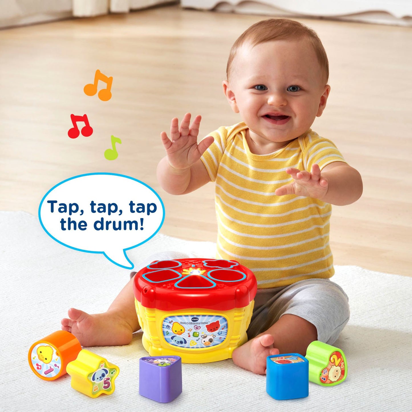 VTech Sort and Discover Drum, Yellow
